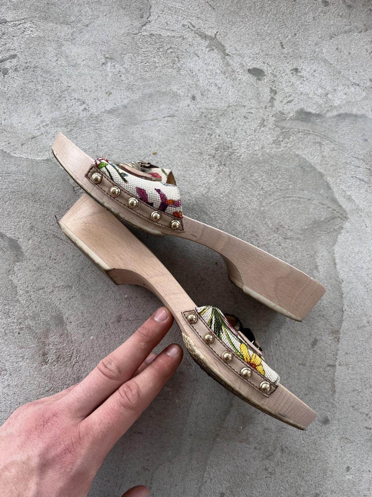 Gucci Rare Gucci Wooden Platform Sandals Luxury Avant-Garde Y2K Size US 9.5 / IT 39.5 - 8 Thumbnail