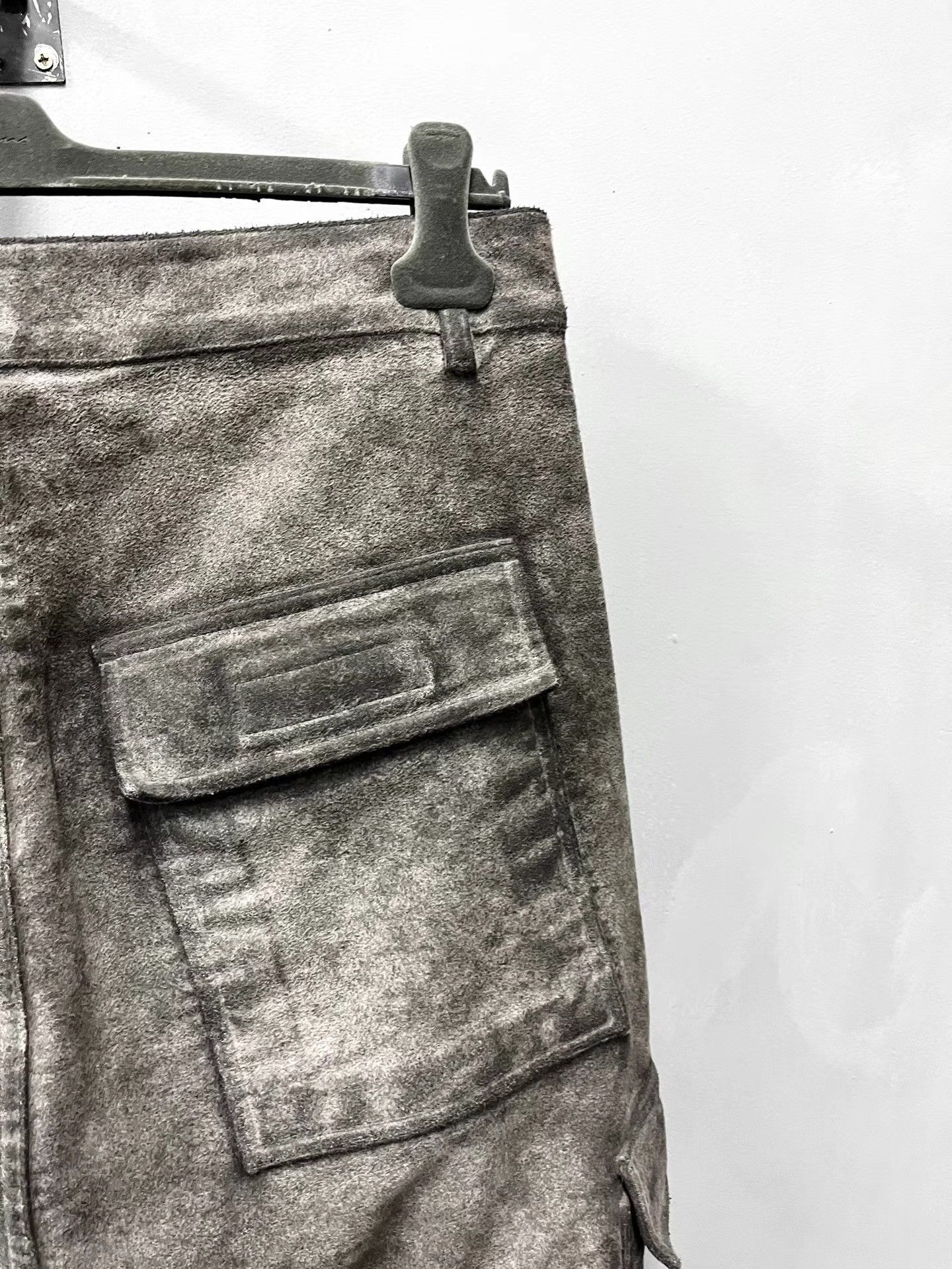 Rick Owens Rick Owens Dark Grey Washed Fleece Cargo Pants K34 Size US 31 - 6 Thumbnail