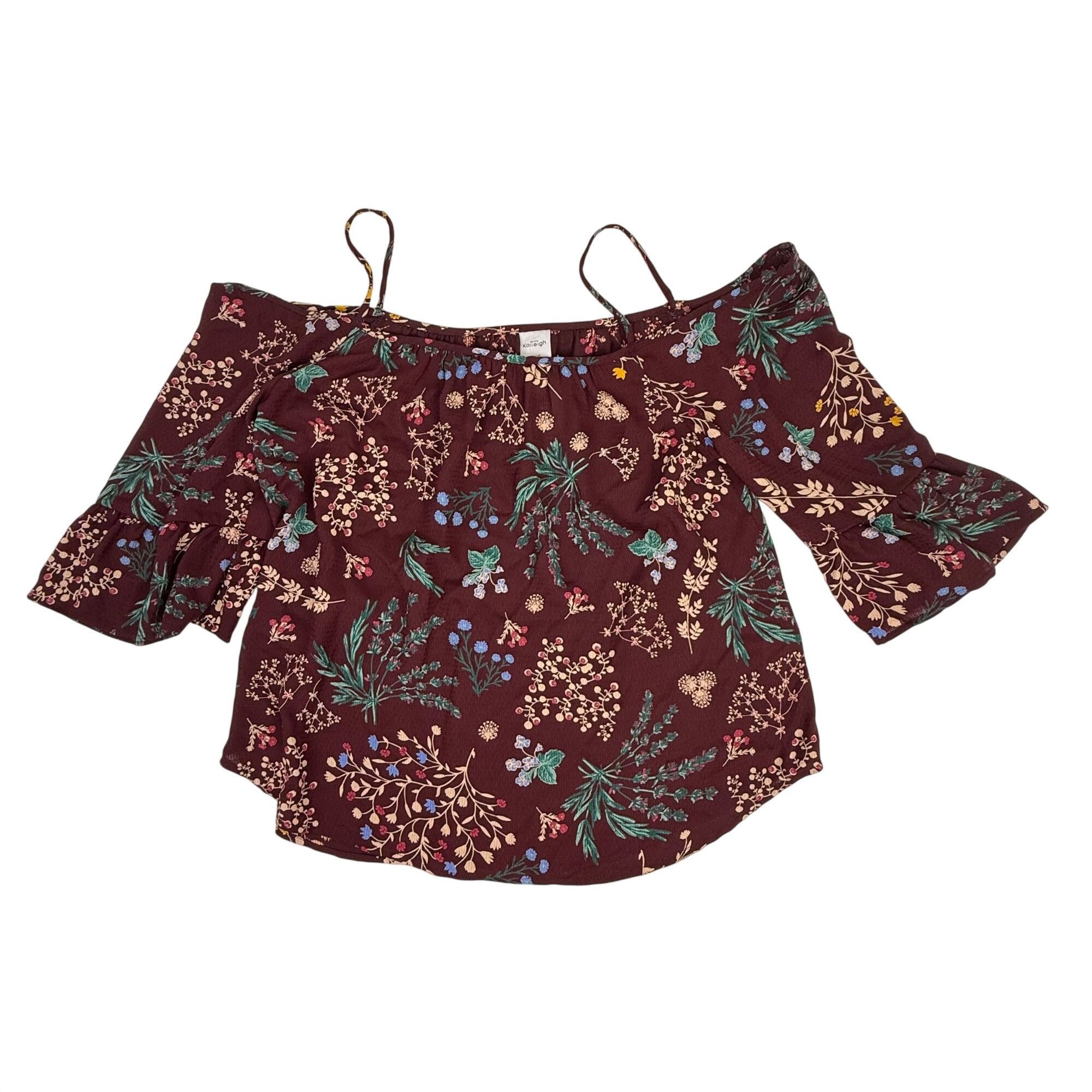 Other Kaileigh Stitch Fix Women's Floral Print Cold-Shoulder Bell- Size M / US 6-8 / IT 42-44 - 1 Thumbnail