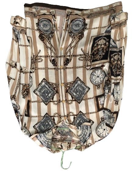image of Andreluciano Vintage Silk Shirt in Brown, Men's (Size Large)