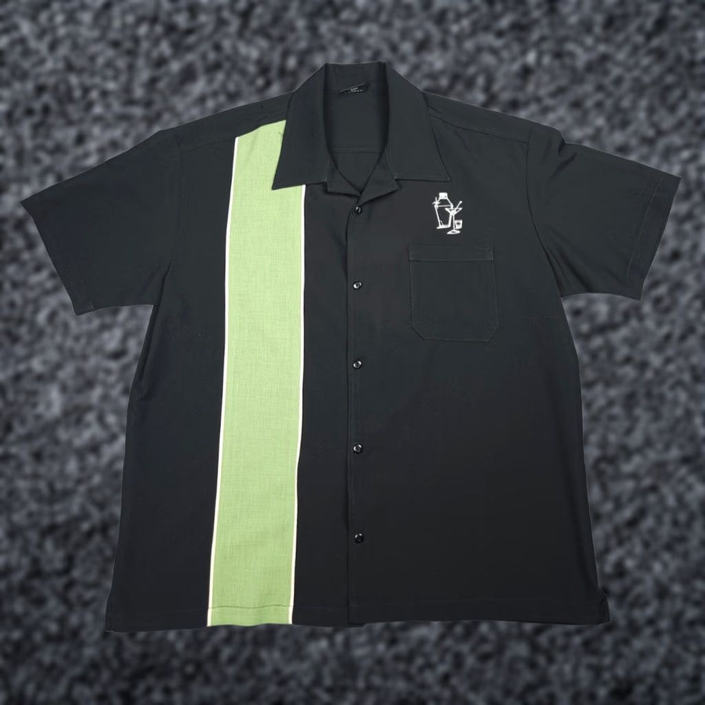 Vintage Steady Shirt Mens Large Black TIKI Button Up Bowling Short Sleeve USA Size US L / EU 52-54 / 3 - 1 Thumbnail