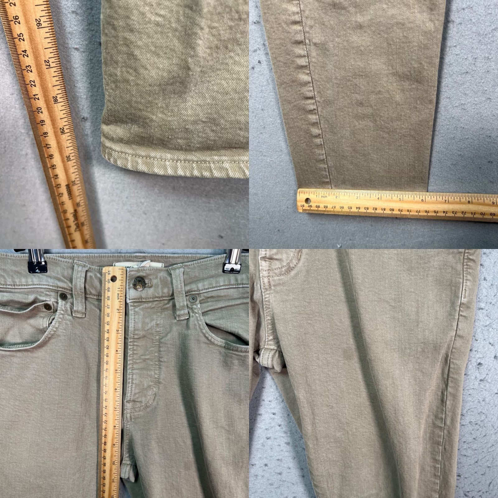 Madewell Madewell Mens Jeans Size 31 x 32 Athletic Slim Fit Beige Khaki Cotton Blend Solid Size US 31 - 8 Thumbnail