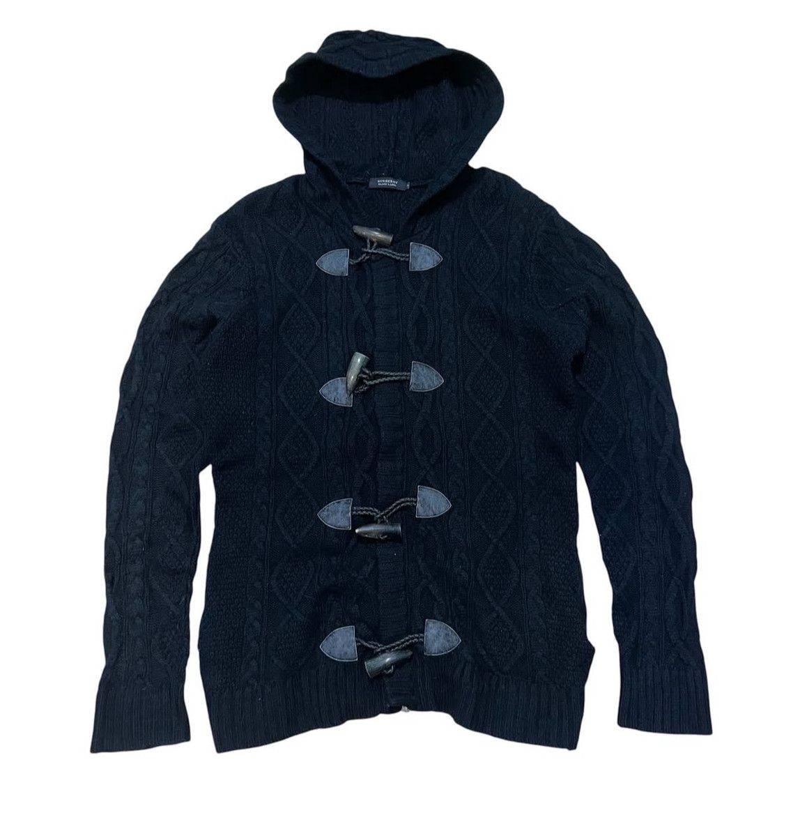 Burberry 2000s Burberry Black Lable Duffle Cable Knitwear Hodded Size US M / EU 48-50 / 2 - 1 Thumbnail