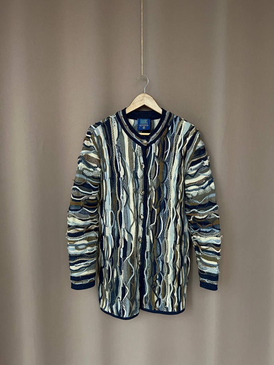 Coogi Limnos 3D Knit Coogi Style Cardigan Sweater Men M Wool Size US M / EU 48-50 / 2 - 1 Thumbnail