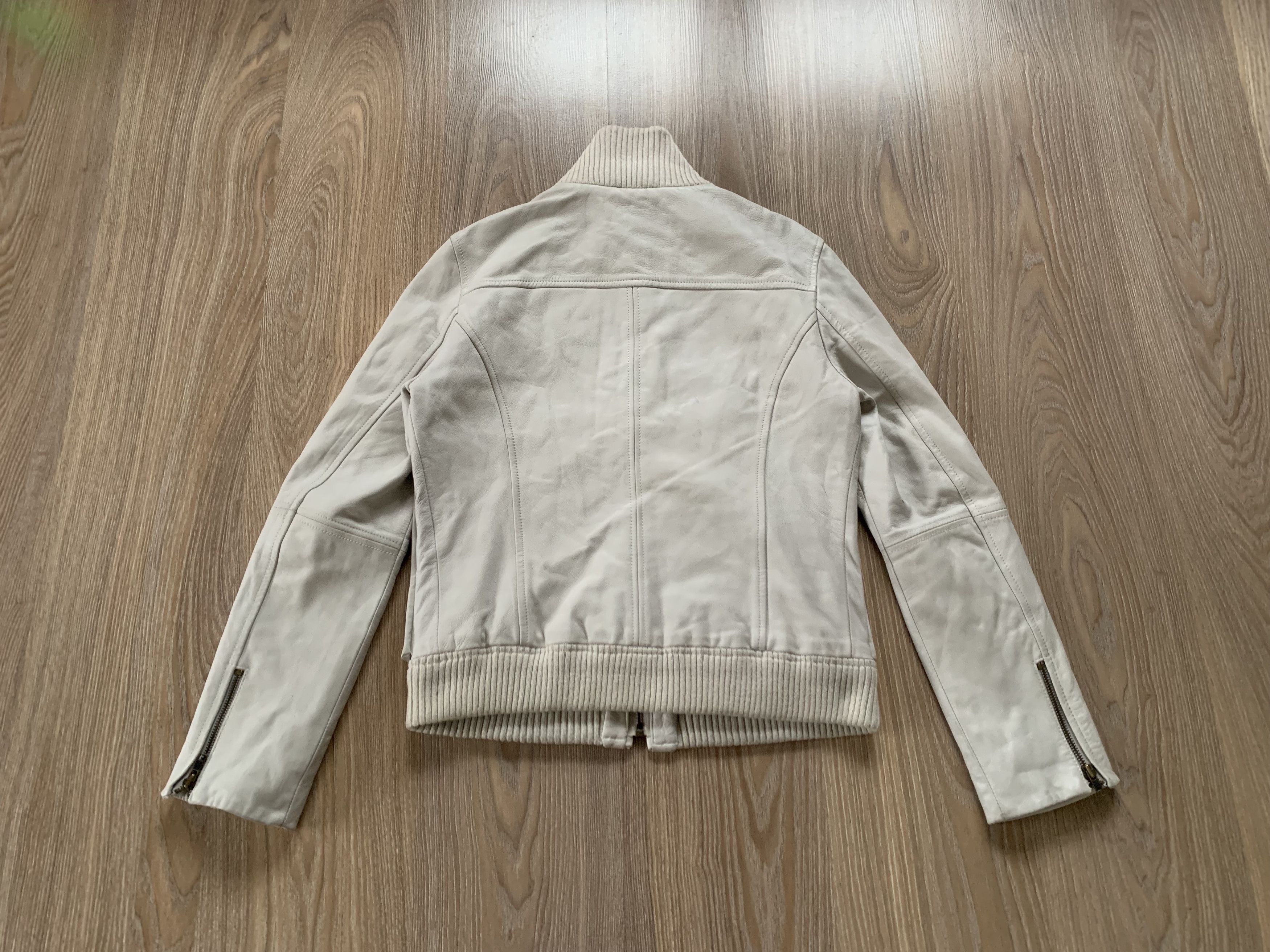 Mango Mango Womens Beige Sheep Leather Jacket Size XL / US 12-14 / IT 48-50 - 3 Thumbnail