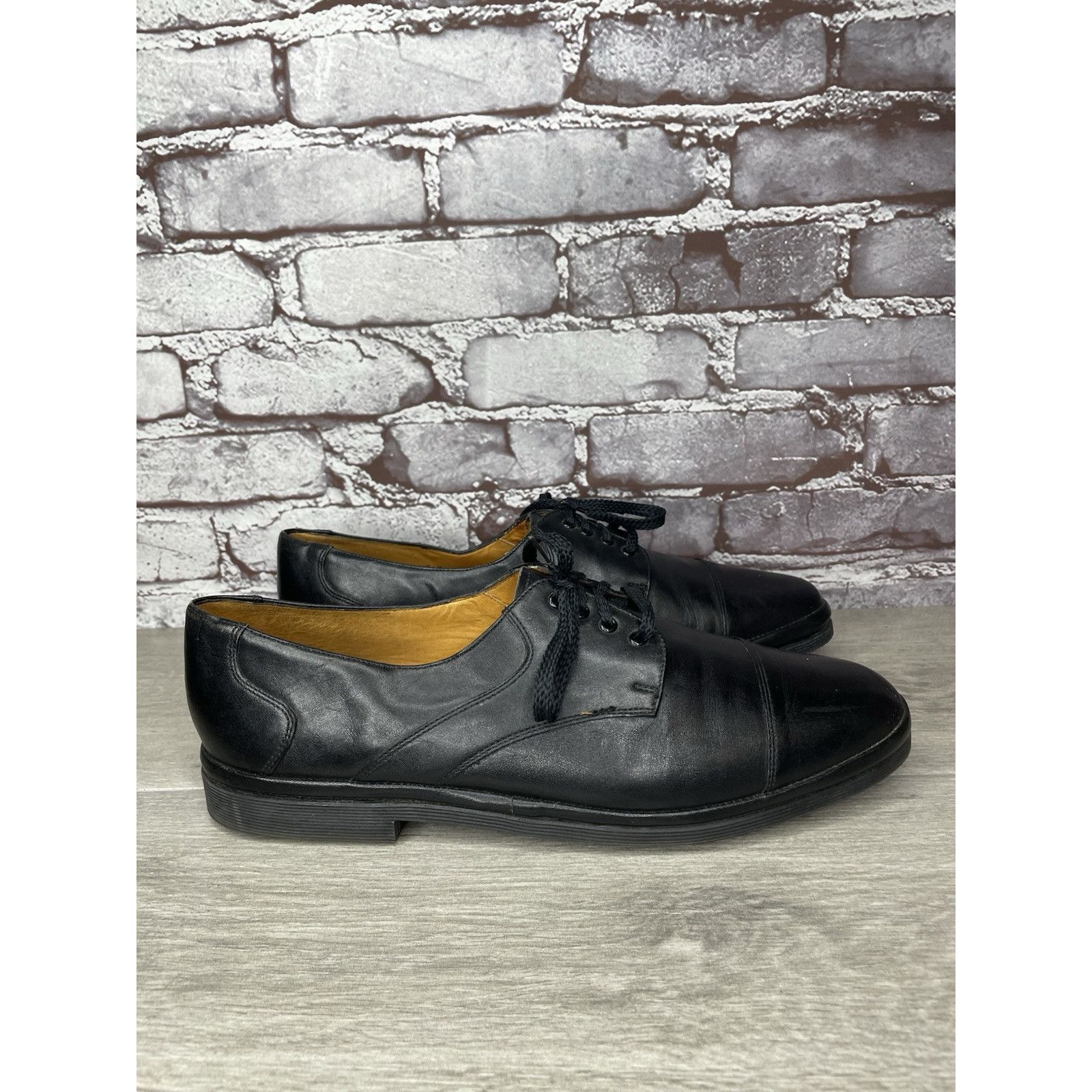 Other Michel Lazardi Black Leather Cap Toe Oxfords Lace Shoes Men Size US 11.5 / EU 44-45 - 4 Thumbnail