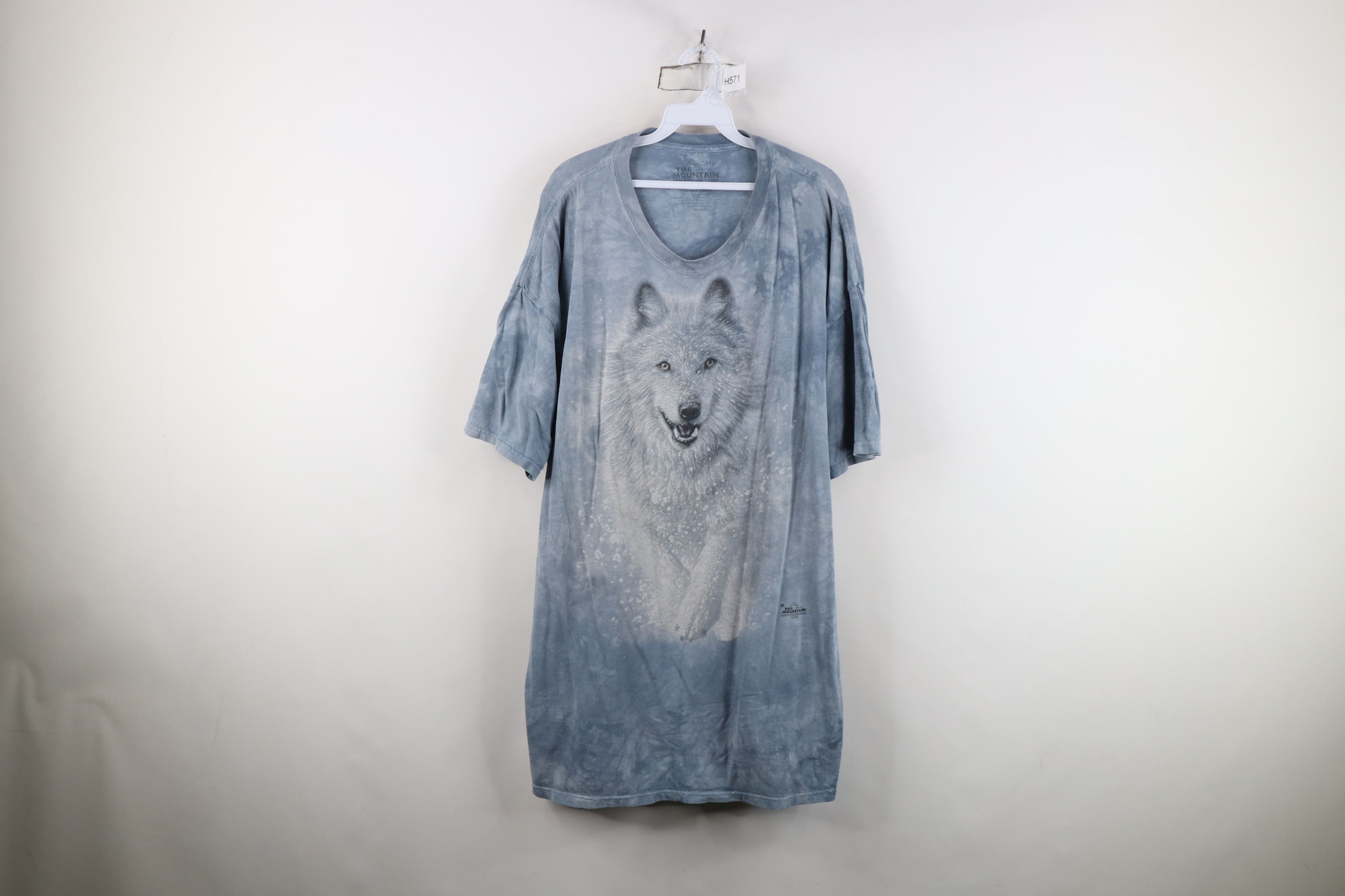 Vintage Vintage Y2K Streetwear Acid Wash Husky Dog Wolf T-Shirt Blue Size US XXL / EU 58 / 5 - 1 Thumbnail