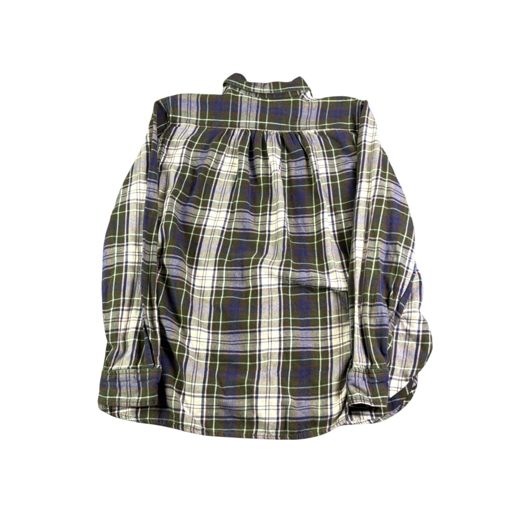 Vintage Denim & Supply Ralph Lauren Womens Plaid Flannel Shirt Green Blue Utility Large Size L / US 10 / IT 46 - 2 Thumbnail
