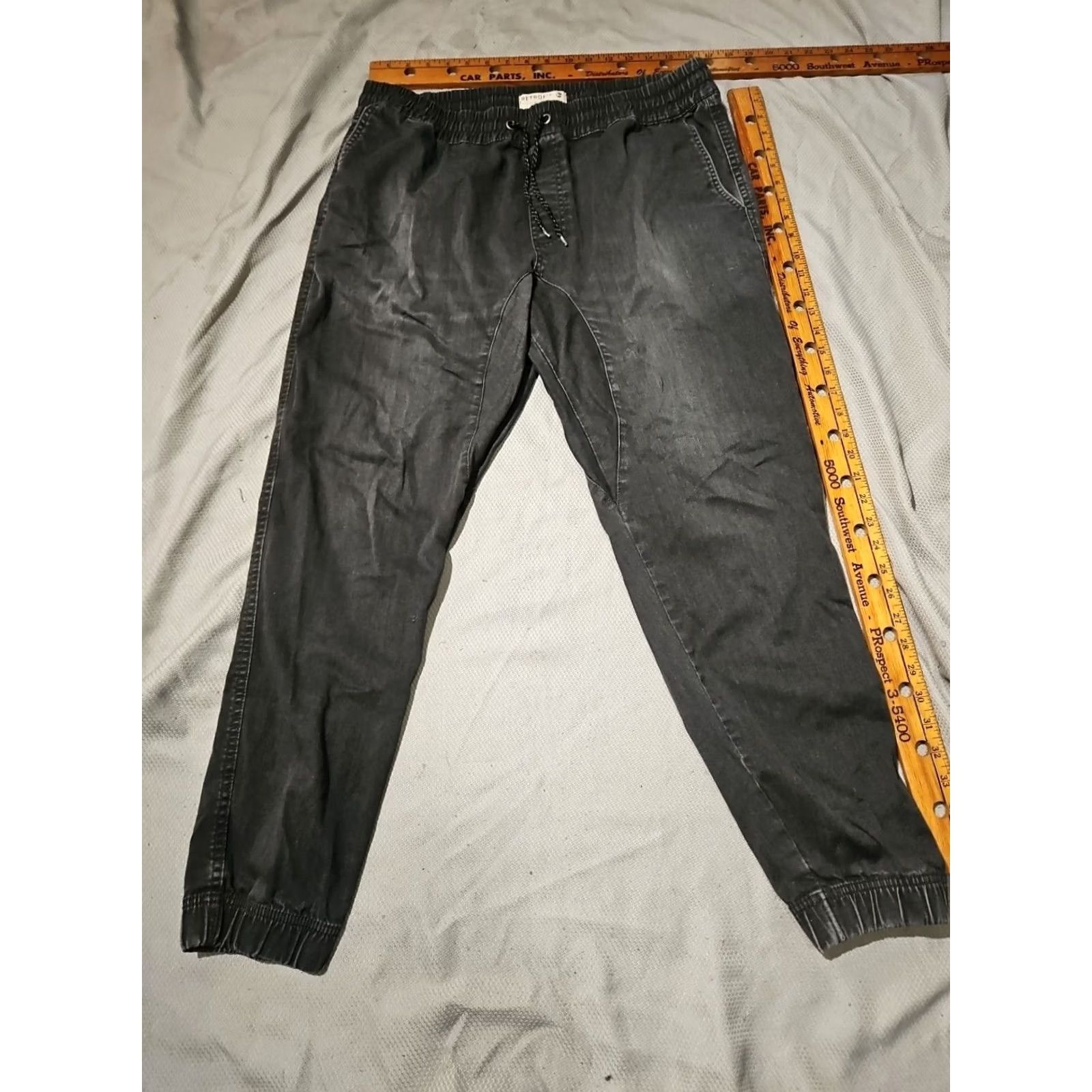 Vintage VINTAGE Retrofit Pants Mens Black XL Faded Grunge Tapered Drawstring Casual Pocket Size 40" / US 18 - 2 Thumbnail