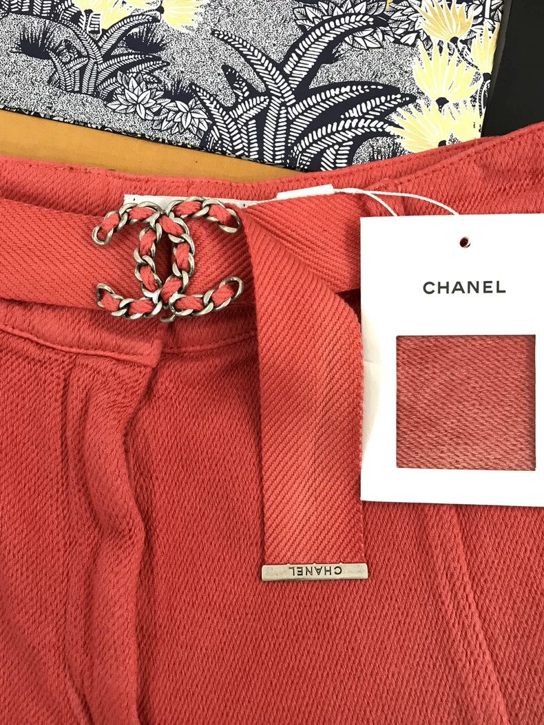 Chanel chanel Red double C made old washed shorts Size 42" / US 20 - 3 Thumbnail