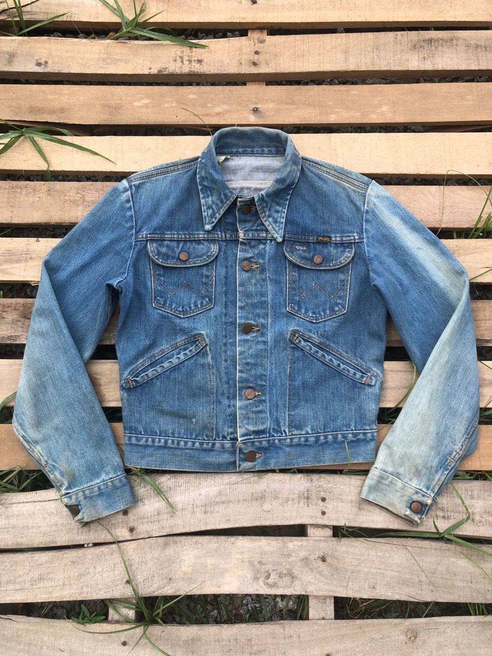 Vintage 70s Wrangler Cropped Denim Jacket