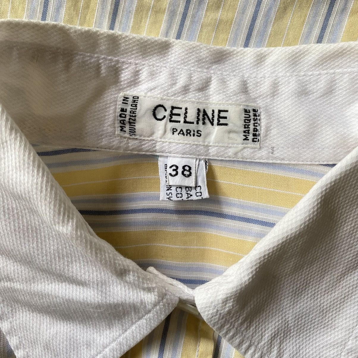 Celine Celine Yellow Striped Shirt with White Collar Size XS / US 0-2 / IT 36-38 - 9 Thumbnail