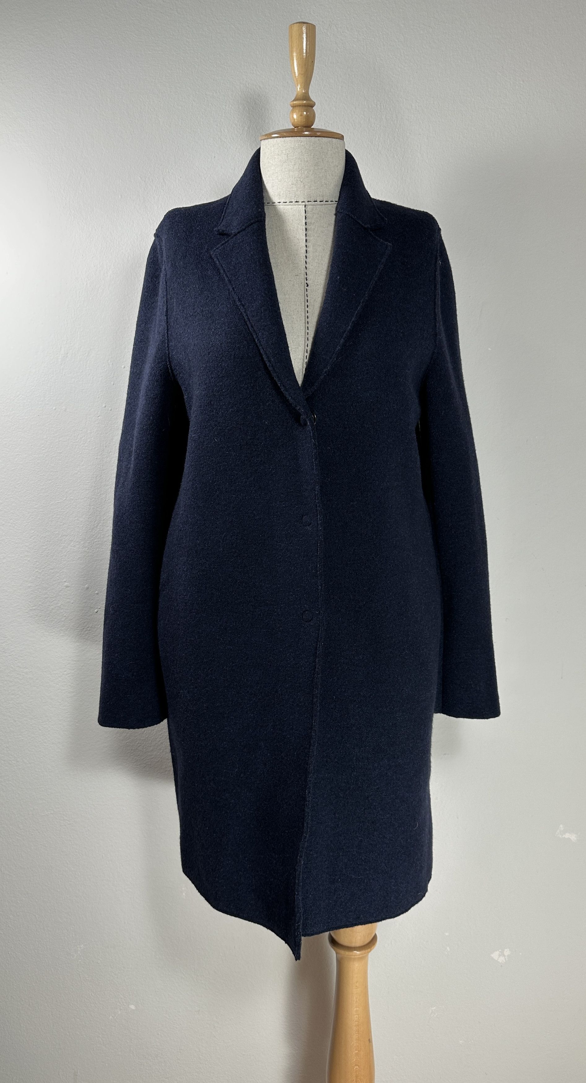 Navy blue wool coat