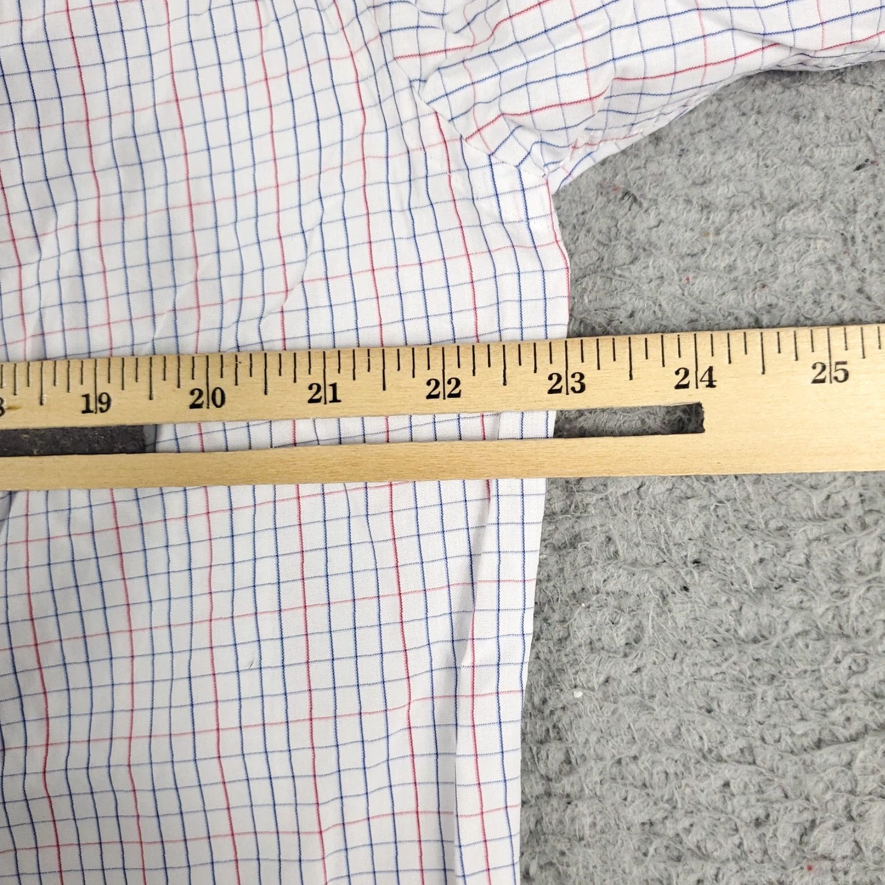 Tommy Hilfiger Tommy Hilfiger Dress Shirt Mens 16 Blue White Check Button Up Long Sleeve Regular Collar Point 100% Cotton Classic American Preppy Mens Size 42R - 5 Thumbnail
