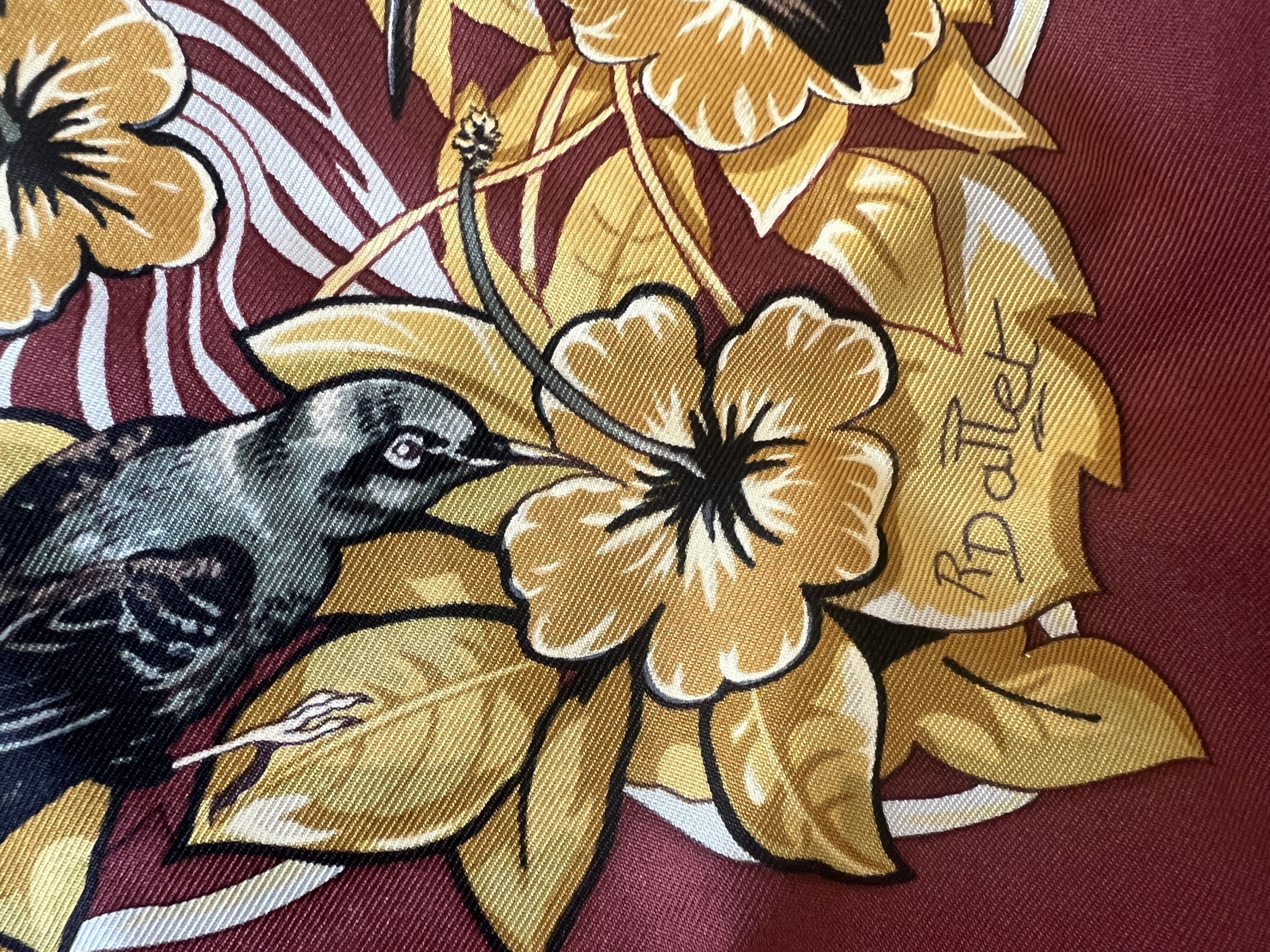 Hermes Vintage Hermès Jungle Love Maroon Scarf Carre 90 With Box Size ONE SIZE - 5 Thumbnail