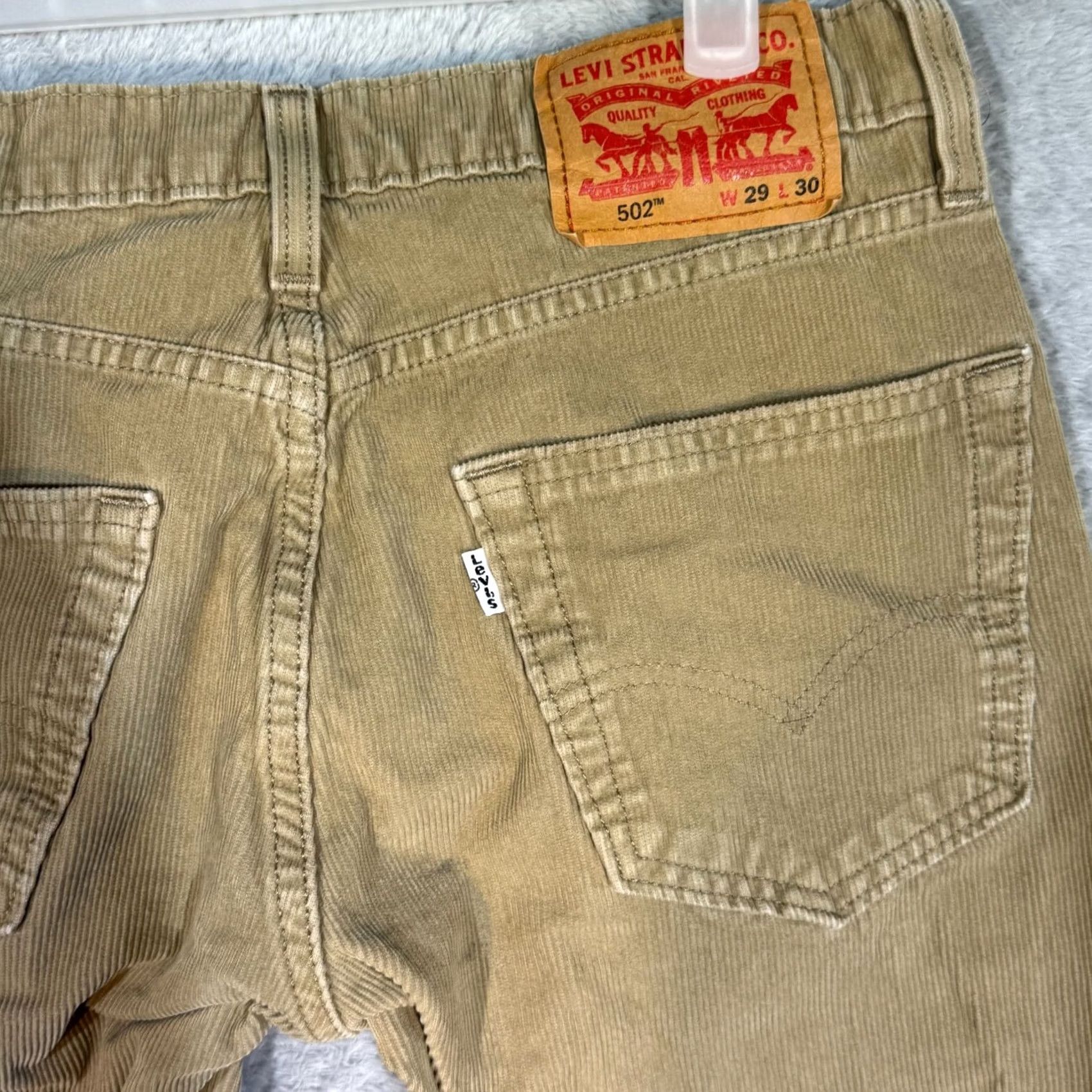 Levi's Levi’s 502 Straight Leg Corduroy Jeans Men Beige 29x30 Mid-Rise Classic Fit Size US 29 - 7 Thumbnail