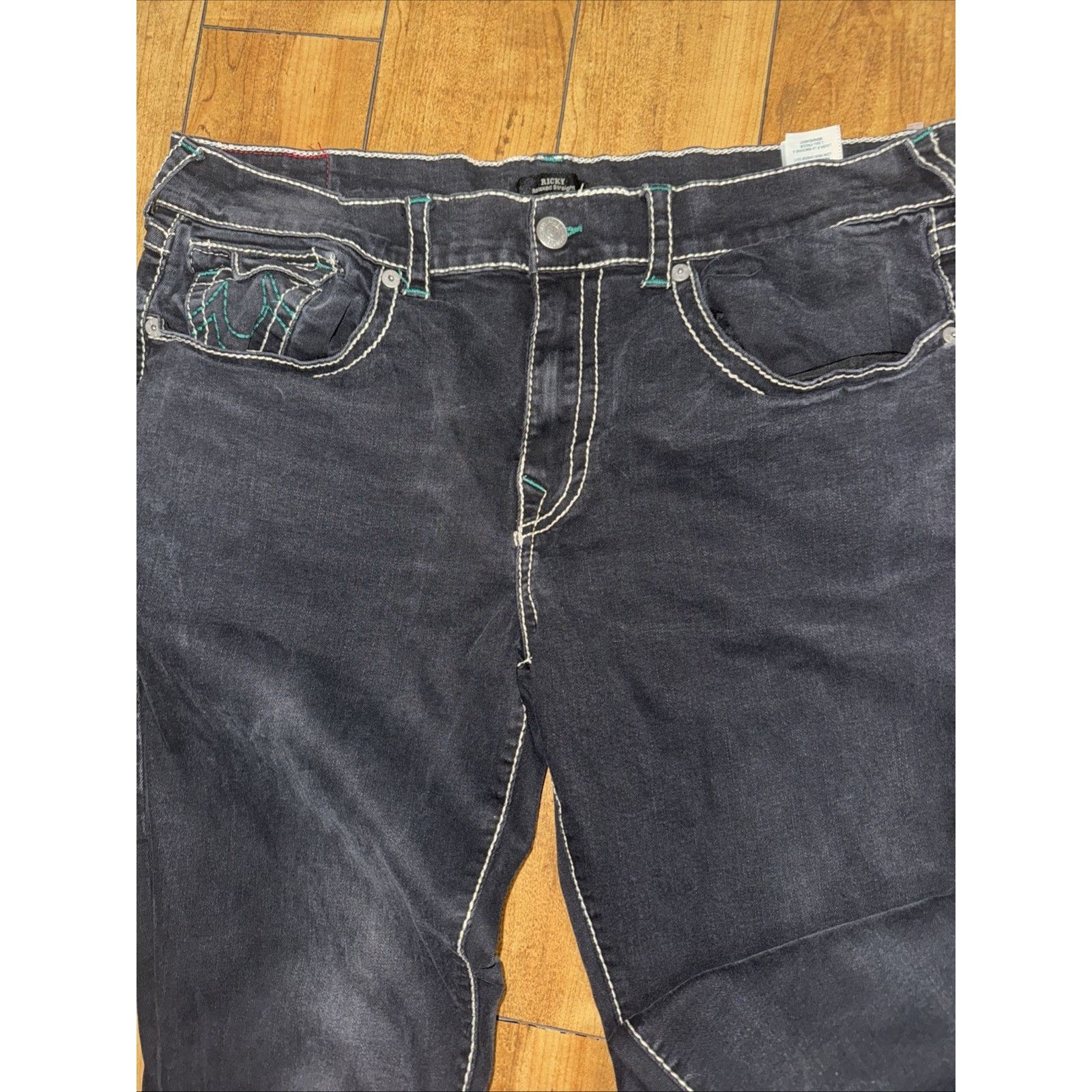 True Religion × Vintage True Religion Ricky Relaxed Fit Jeans Black 40x34 Size US 40 / EU 56 - 4 Thumbnail