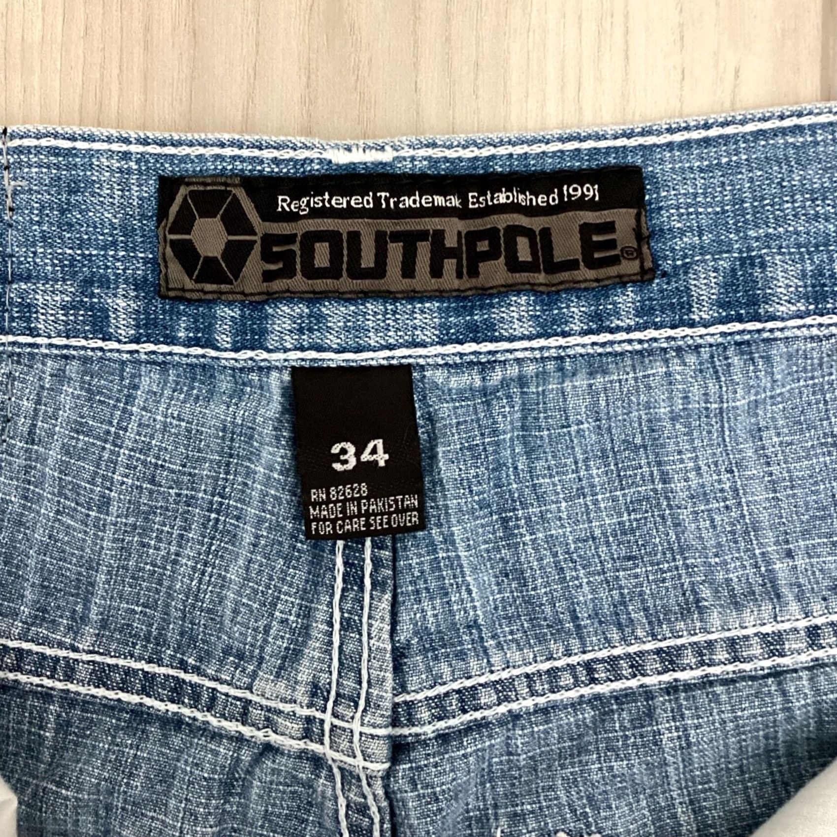 Southpole VINTAGE Southpole Jeans Men’s 34x29 Blue Denim Light Wash Y2K Grunge Hip Hop Black Tab Size US 34 / EU 50 - 6 Thumbnail