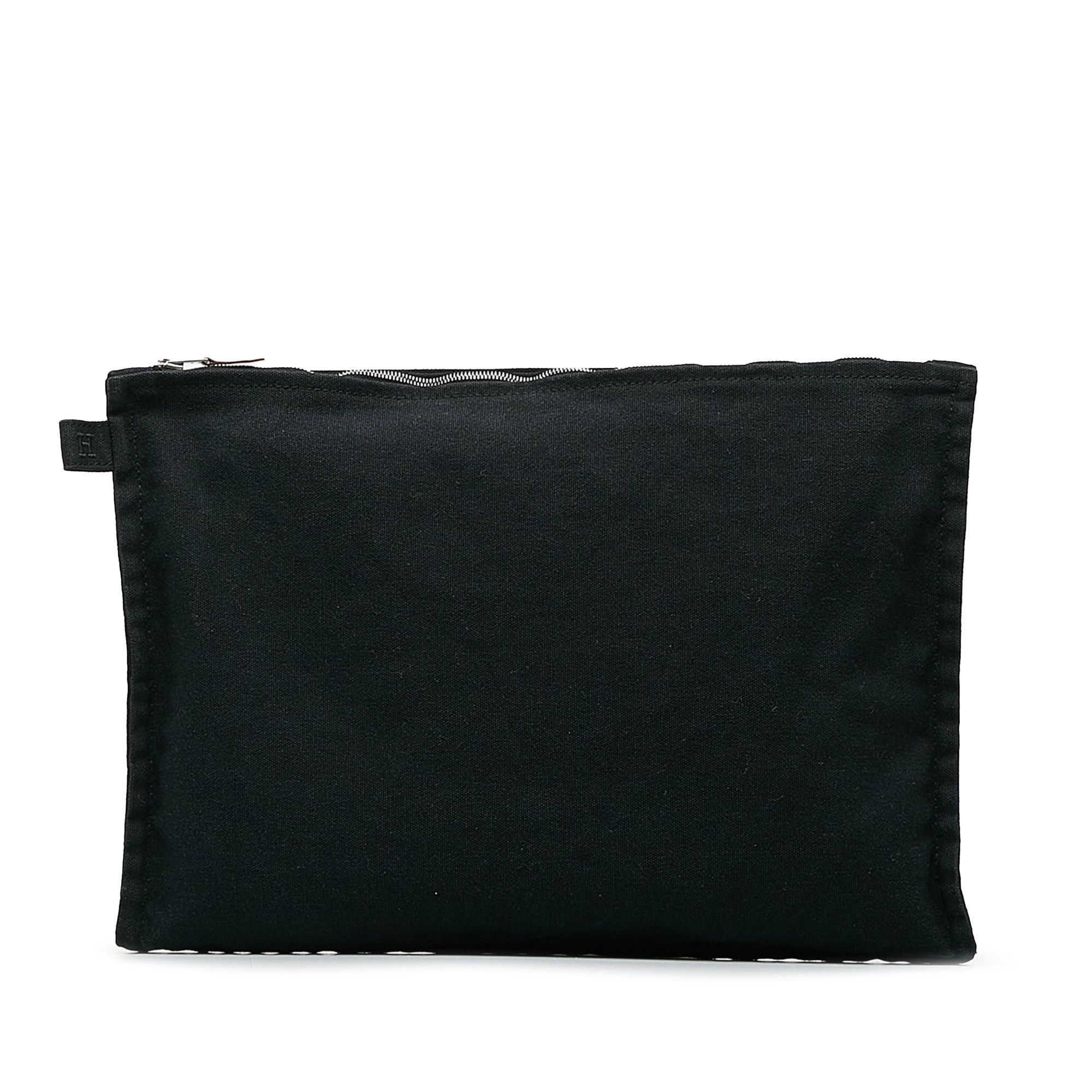 image of Hermes Canvas Pouch in Black, Women's
