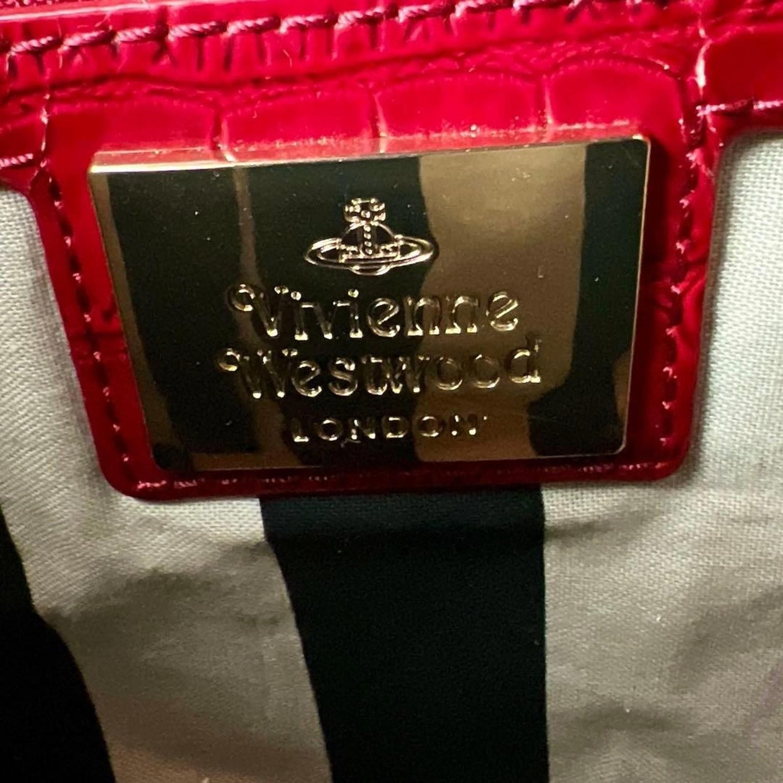 Vivienne Westwood Vivienne Westwood - Red Croc-Effect Leather Handbag Size ONE SIZE - 7 Thumbnail