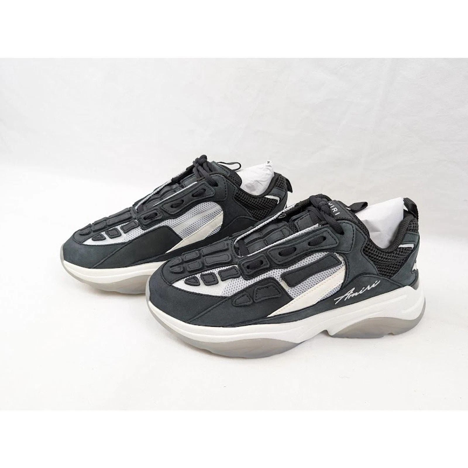 Amiri o1rshd1 Bone Runner Low-Top Sneakers in Black Size US 11 / EU 44 - 16 Thumbnail