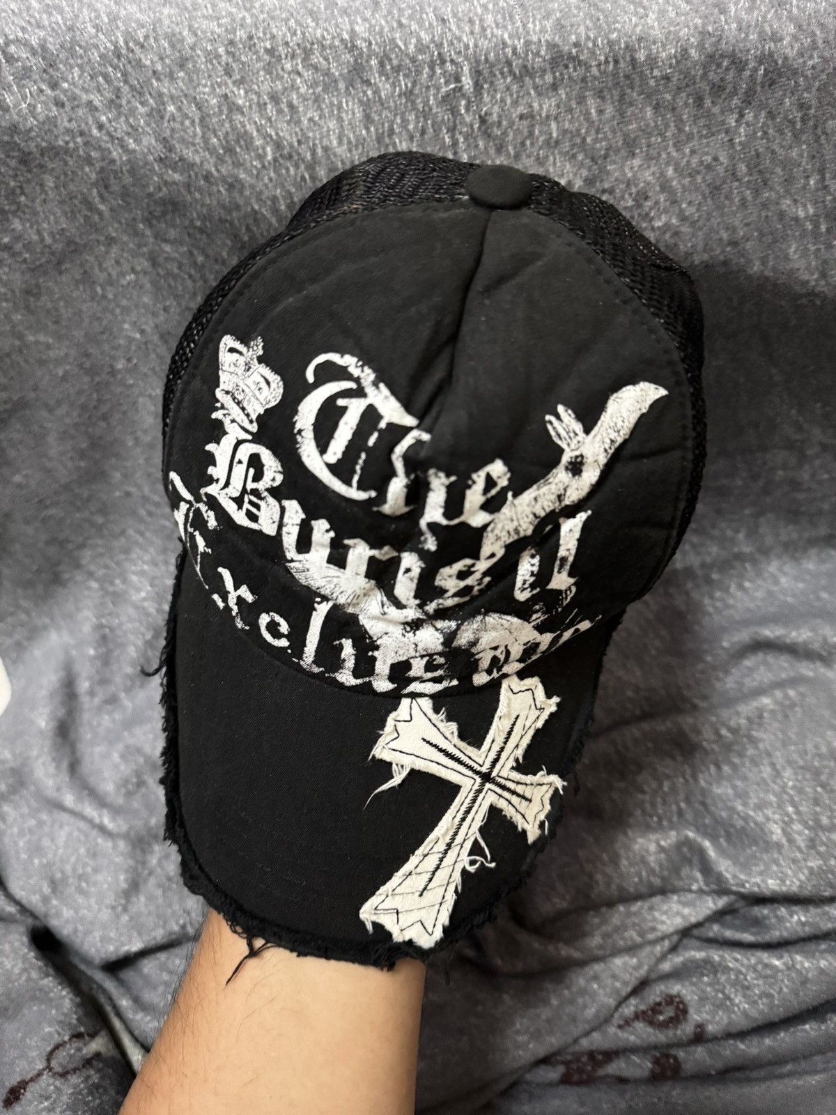If Six Was Nine × Japanese Brand × Le Grande Bleu (L.G.B.) Japanese Crosses Poem Trucker Hats Size ONE SIZE - 3 Thumbnail
