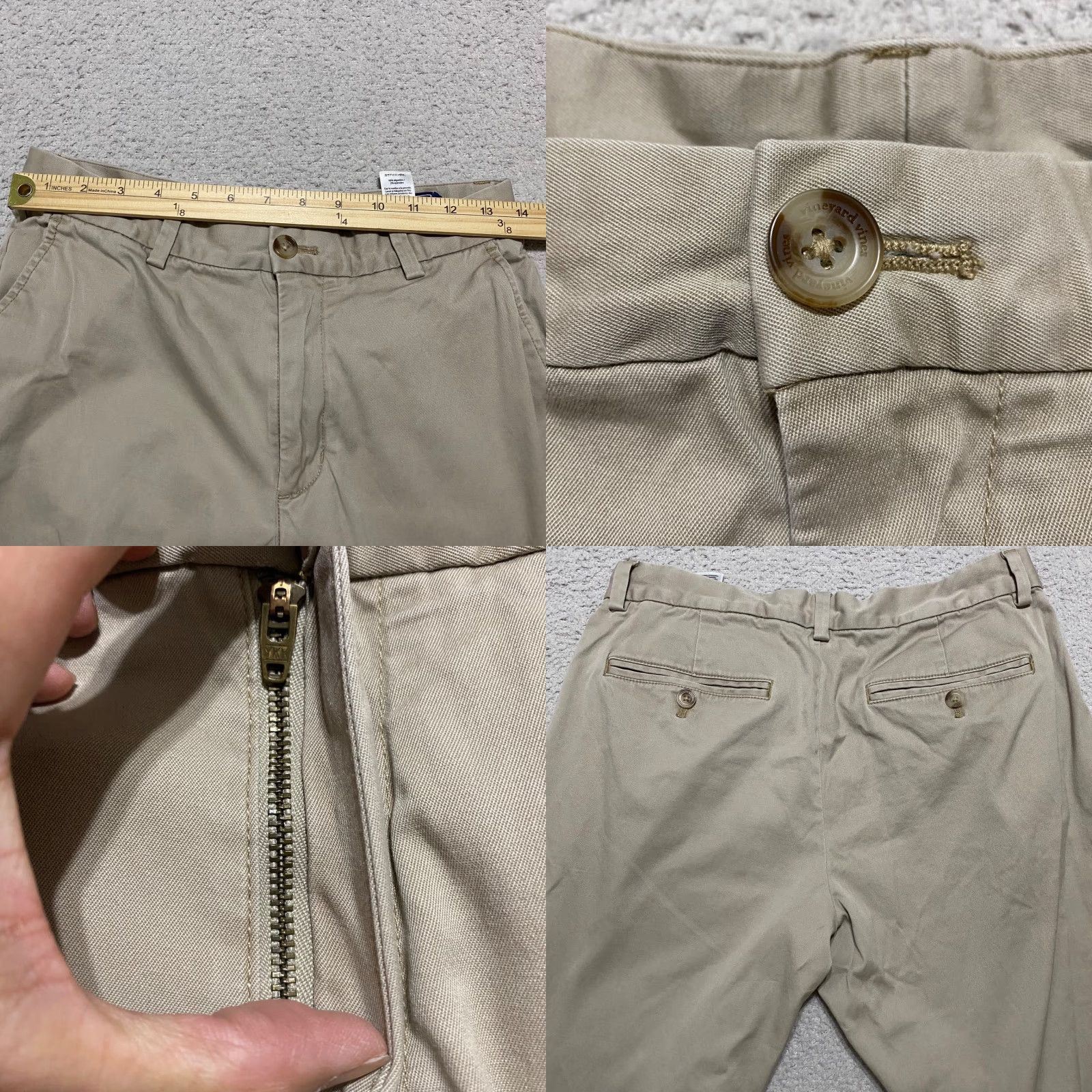 J.Crew Vineyard Vines Mens Pants 30x32 Beige Chino Straight Mid Rise Business Casual Size US 30 / EU 46 - 8 Thumbnail