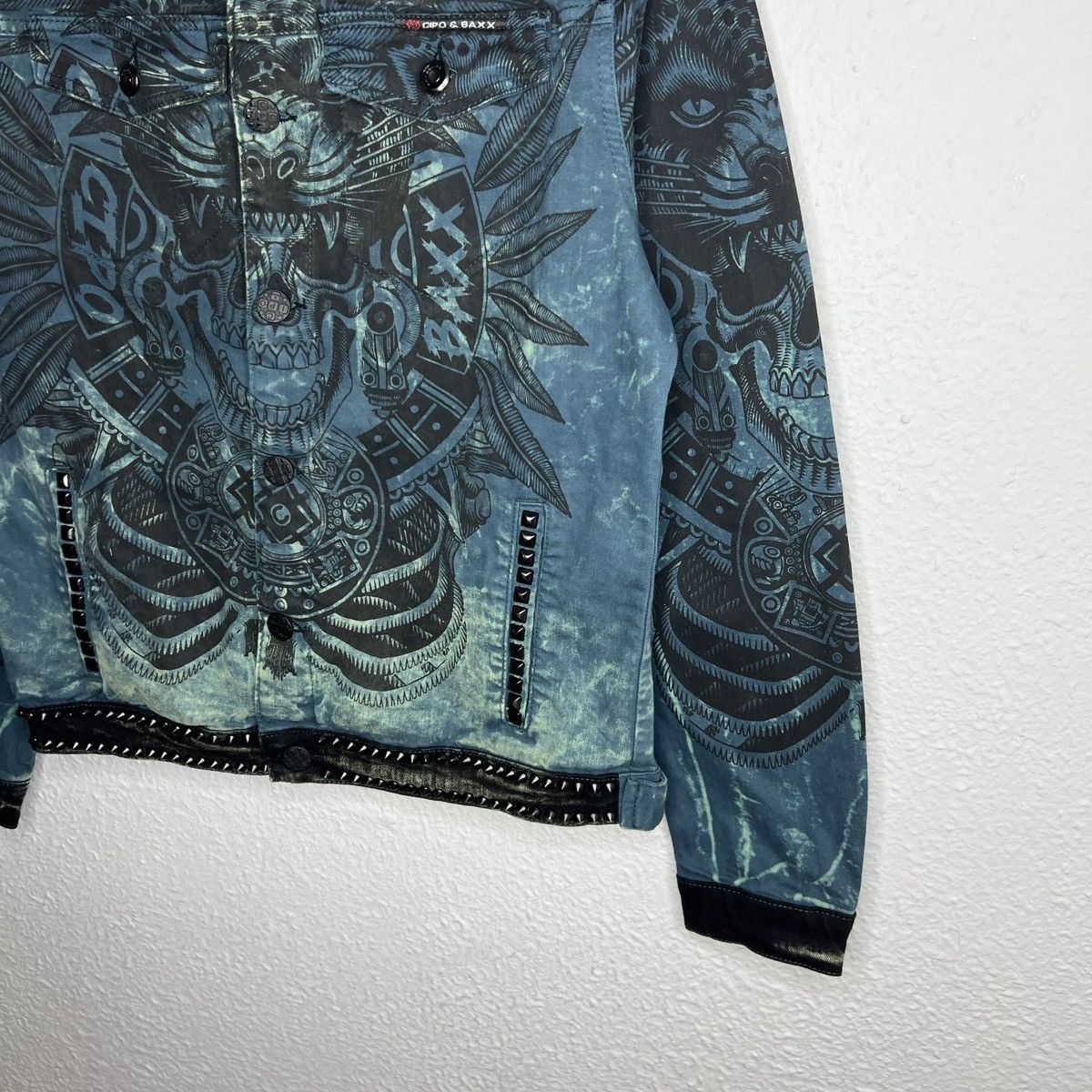 Other Cipo & Baxx Sick Skull Full Printed Denim Jacket Studded Size US L / EU 52-54 / 3 - 4 Thumbnail