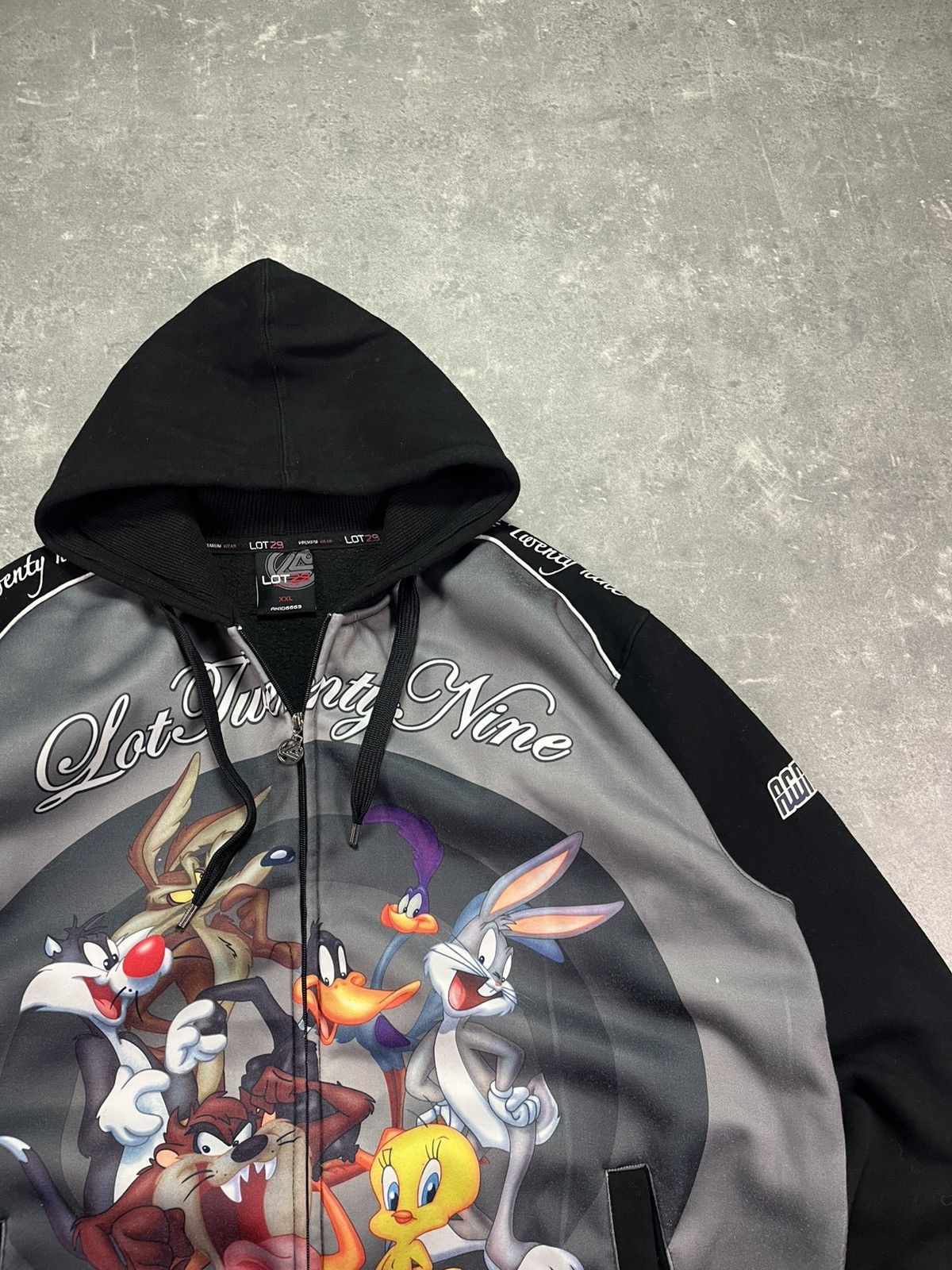 Warner Bros Lot29 Looney Tunes Big Logo Baggy Zip Hoodie XXL Y2K Vintage Size US XXL / EU 58 / 5 - 4 Thumbnail