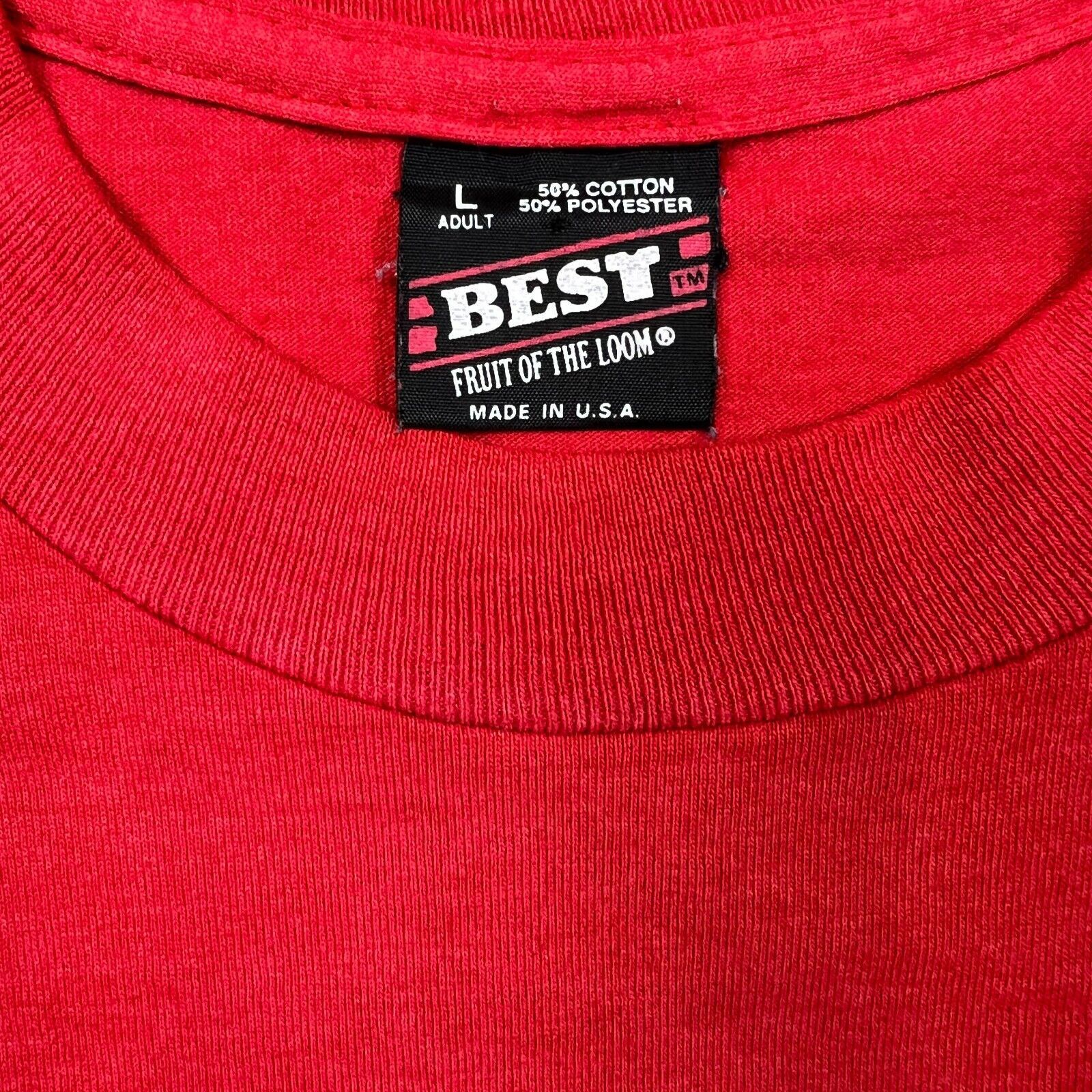 Fruit Of The Loom × Vintage VTG Fruit of The Loom Blank T Shirt Single Stitched 90s Tee Size US L / EU 52-54 / 3 - 4 Thumbnail