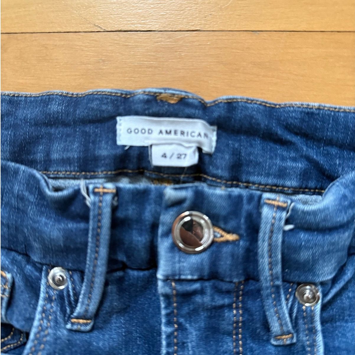Good American Good American Good Waist Skinny Jeans 4 / 27 Raw Fray Hem Size 27" / US 4 / IT 40 - 2 Thumbnail
