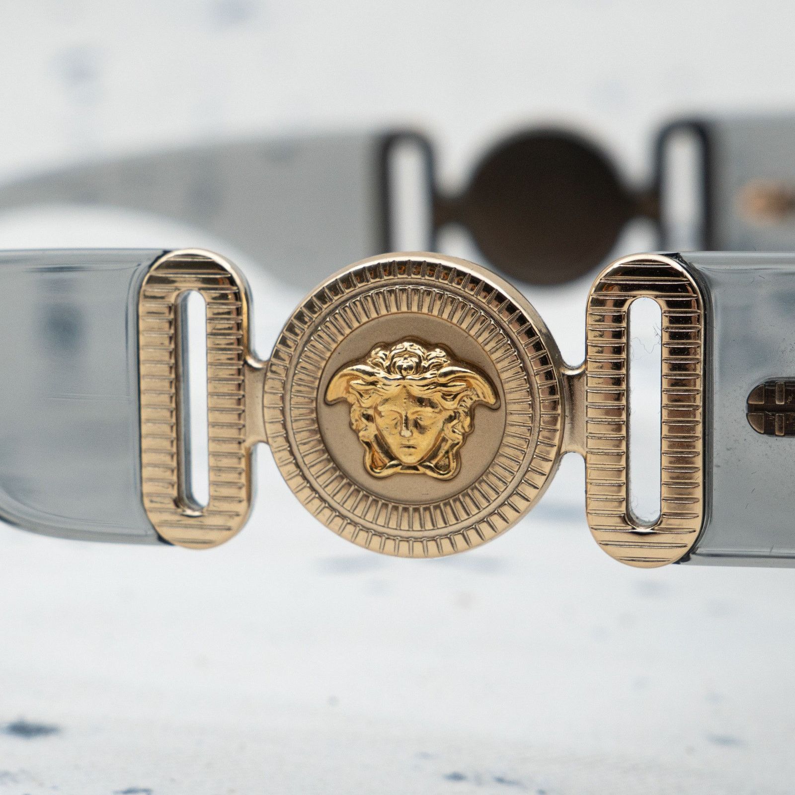 Versace Versace medusa gold logo mirrored shield mask sunglasses Size ONE SIZE - 4 Thumbnail