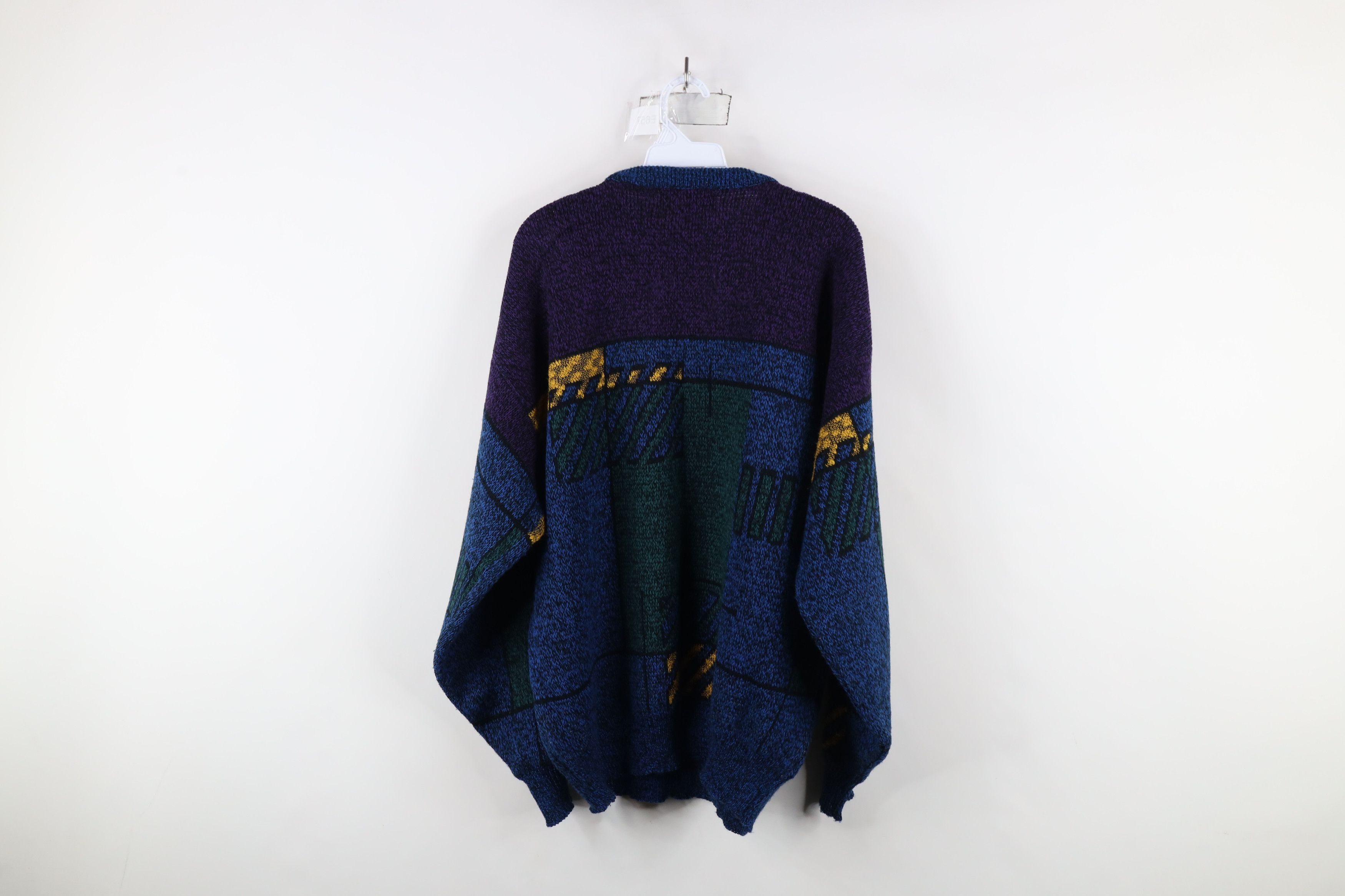 Vintage Vintage 90s Coogi Style Rainbow Geometric Knit Sweater Size US XL / EU 56 / 4 - 9 Thumbnail