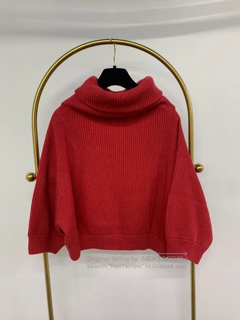 Brunello Cucinelli Brunello Cucinelli Red High Collar Cashmere Sweater Size S / US 4 / IT 40 - 3 Thumbnail