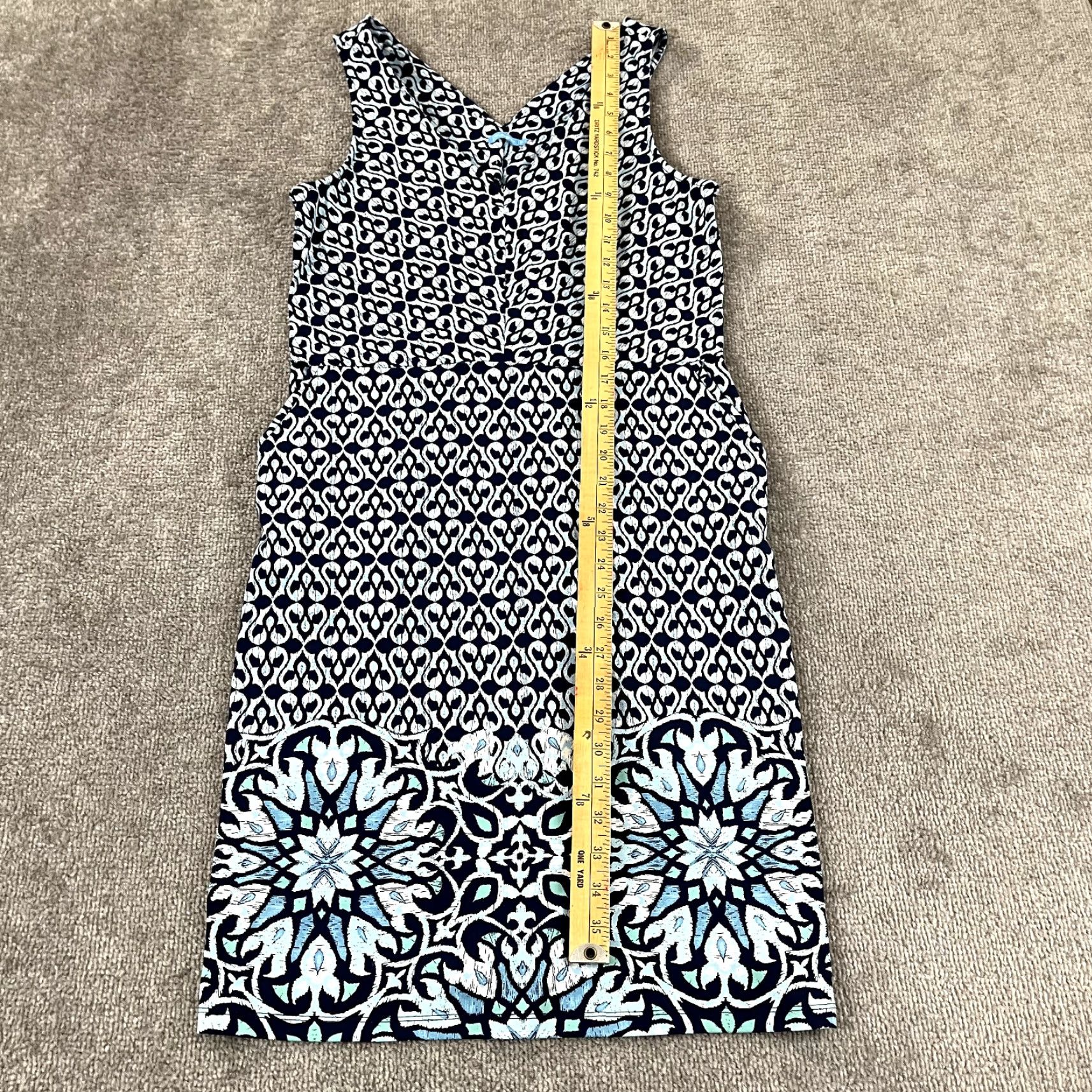 J.McLaughlin J. McLaughlin Dress Women Medium Blue Abstract 37" Shift Catalina Stretch Pockets Size M / US 6-8 / IT 42-44 - 4 Thumbnail
