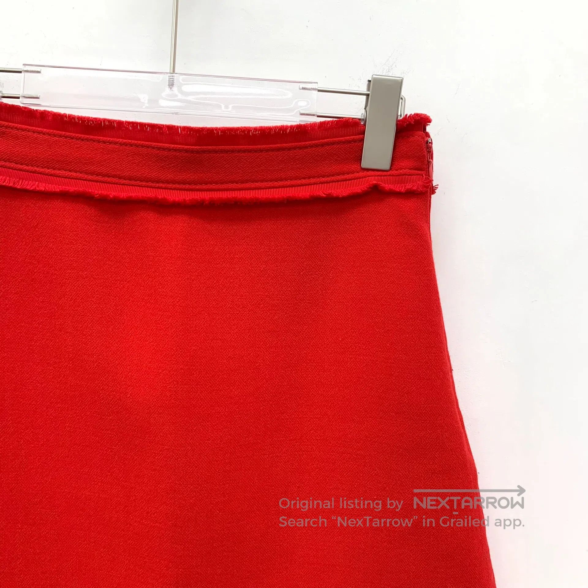Miu Miu Miu Miu Red Lace Design Wool Casual Skirt| Size 41" - 3 Thumbnail