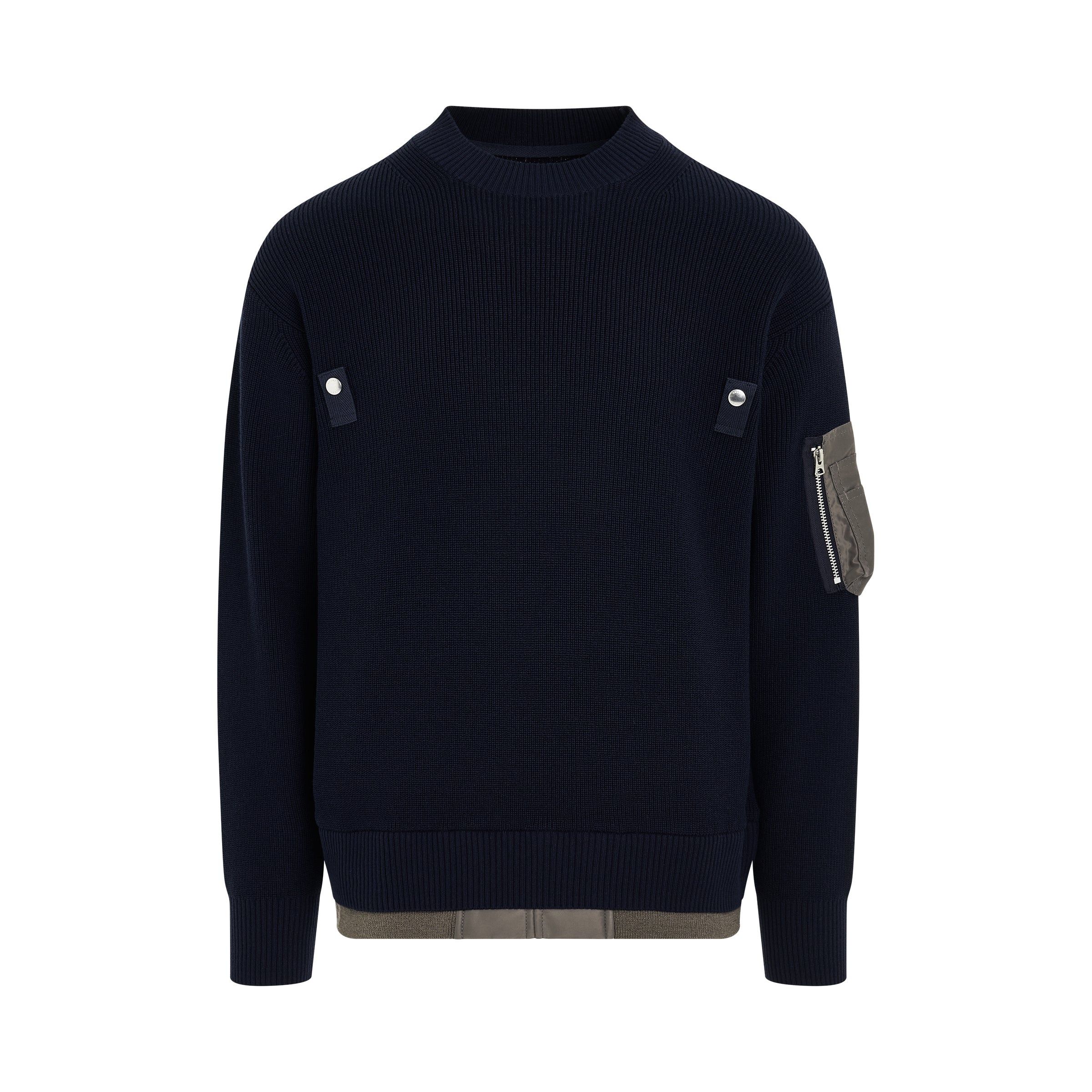Sacai o1mris0824 Knit Pullover in Navy Size US M / EU 48-50 / 2 - 1 Thumbnail