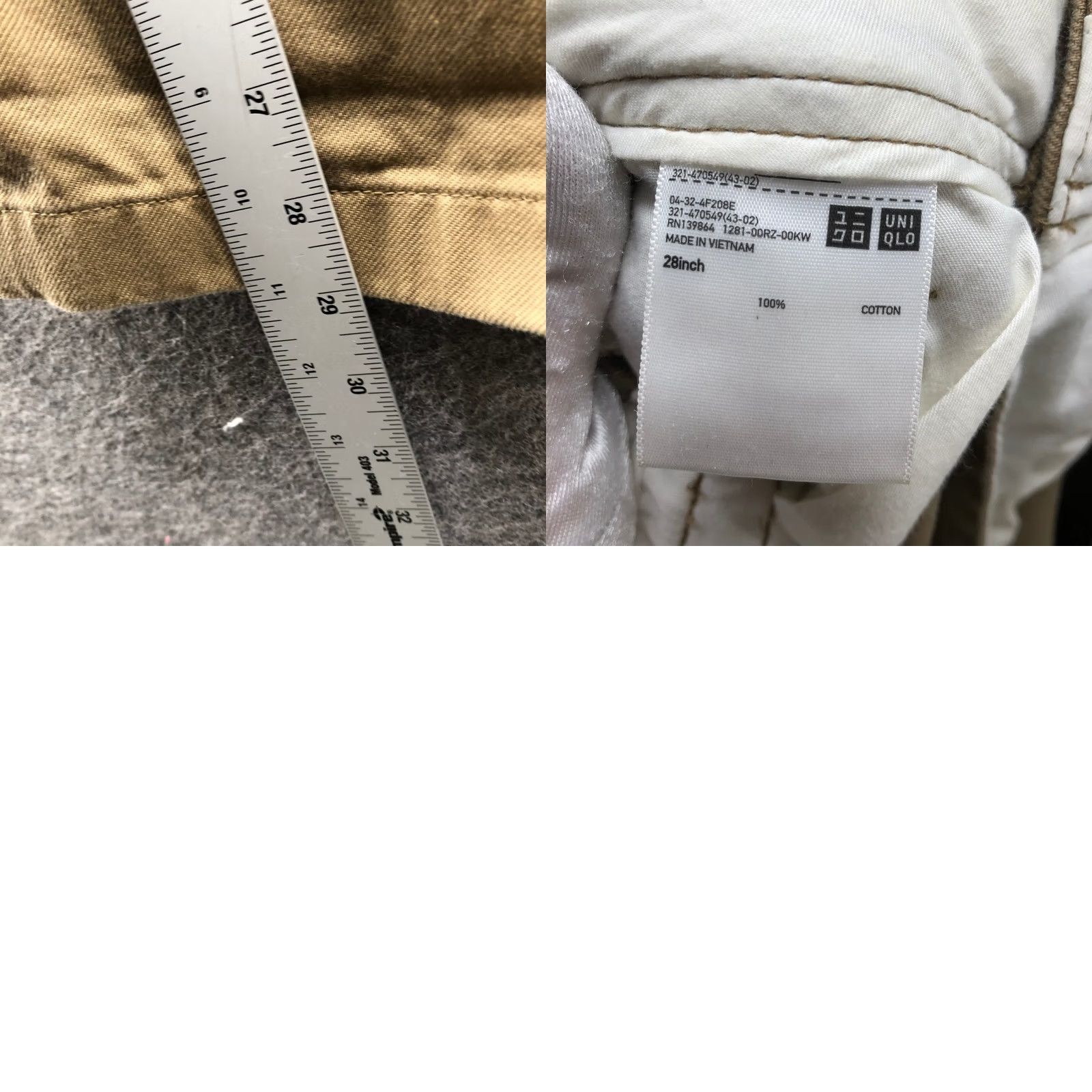 Uniqlo Uniqlo Wide Chino Pants Tan Baggy Relaxed Mens 28 Womens 28 Twill Cotton Pants Baggy Relaxed 28 Tan Chino Twill Mens Womens Grade A No N/A Size 28" / US 6 / IT 42 - 8 Thumbnail