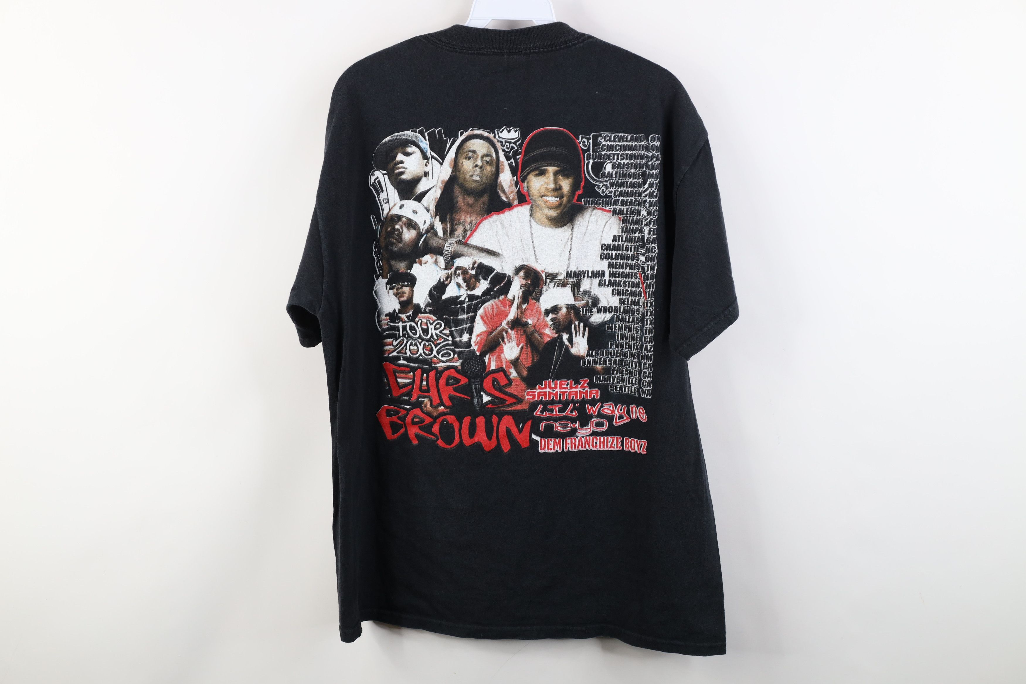Vintage Vintage 2006 Tour Chris Brown Lil Wayne NeYo Juelz T-Shirt Size US L / EU 52-54 / 3 - 14 Thumbnail