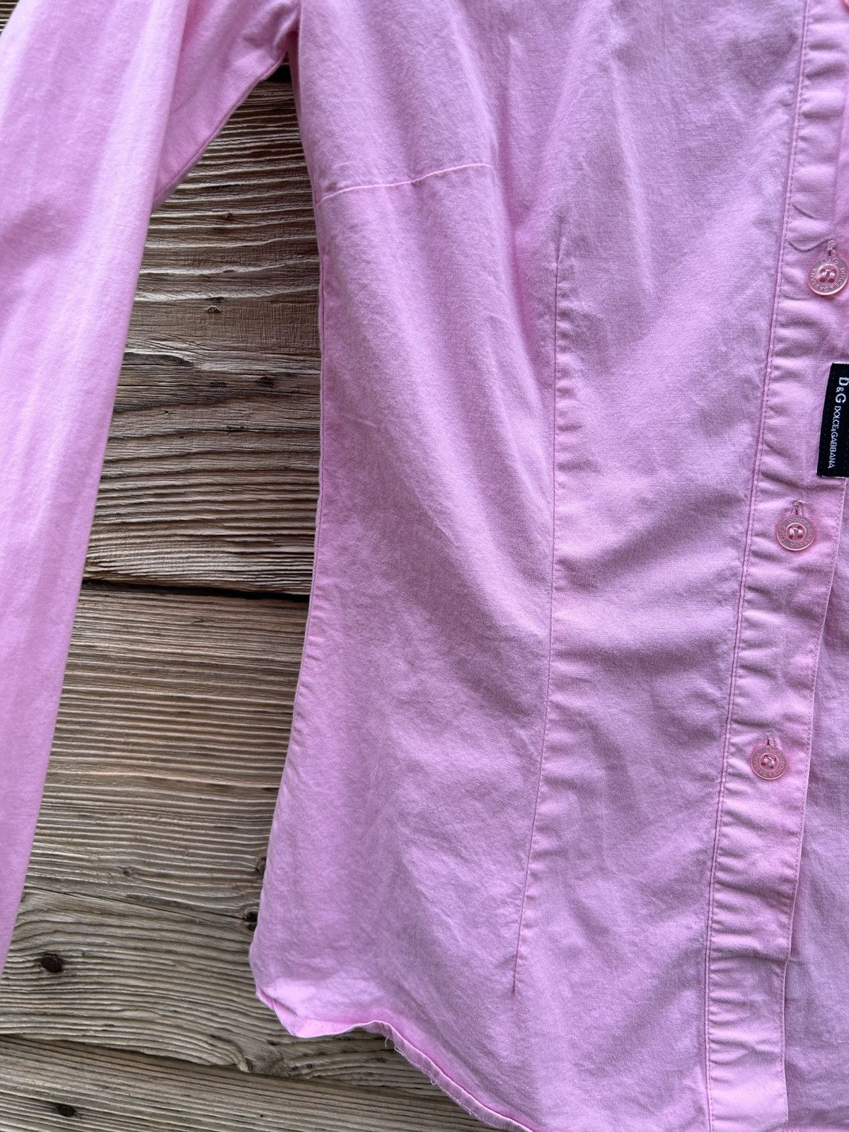 Dolce & Gabbana Dolce & Gabbana Long Sleeve Button Up Shirt In Pink Size S / US 4 / IT 40 - 4 Thumbnail