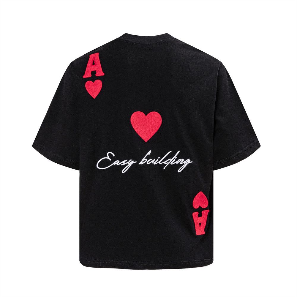 Japanese Brand Men's Hip-Hop Style Heart-Embroidered T-Shirt Size US M / EU 48-50 / 2 - 1 Thumbnail