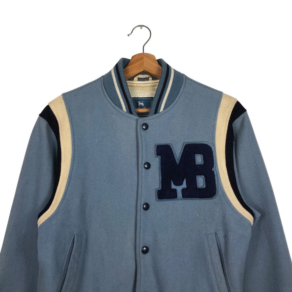 Japanese Brand 📌Vintage Wool Varsity Jacket Mac Beth Big Logo Full Patches Size US L / EU 52-54 / 3 - 4 Thumbnail