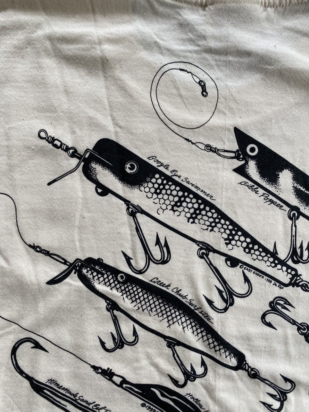 Hanes Vintage 90’s East Ender Fishing Hooks Bait Tee Shirt Size US XL / EU 56 / 4 - 3 Thumbnail