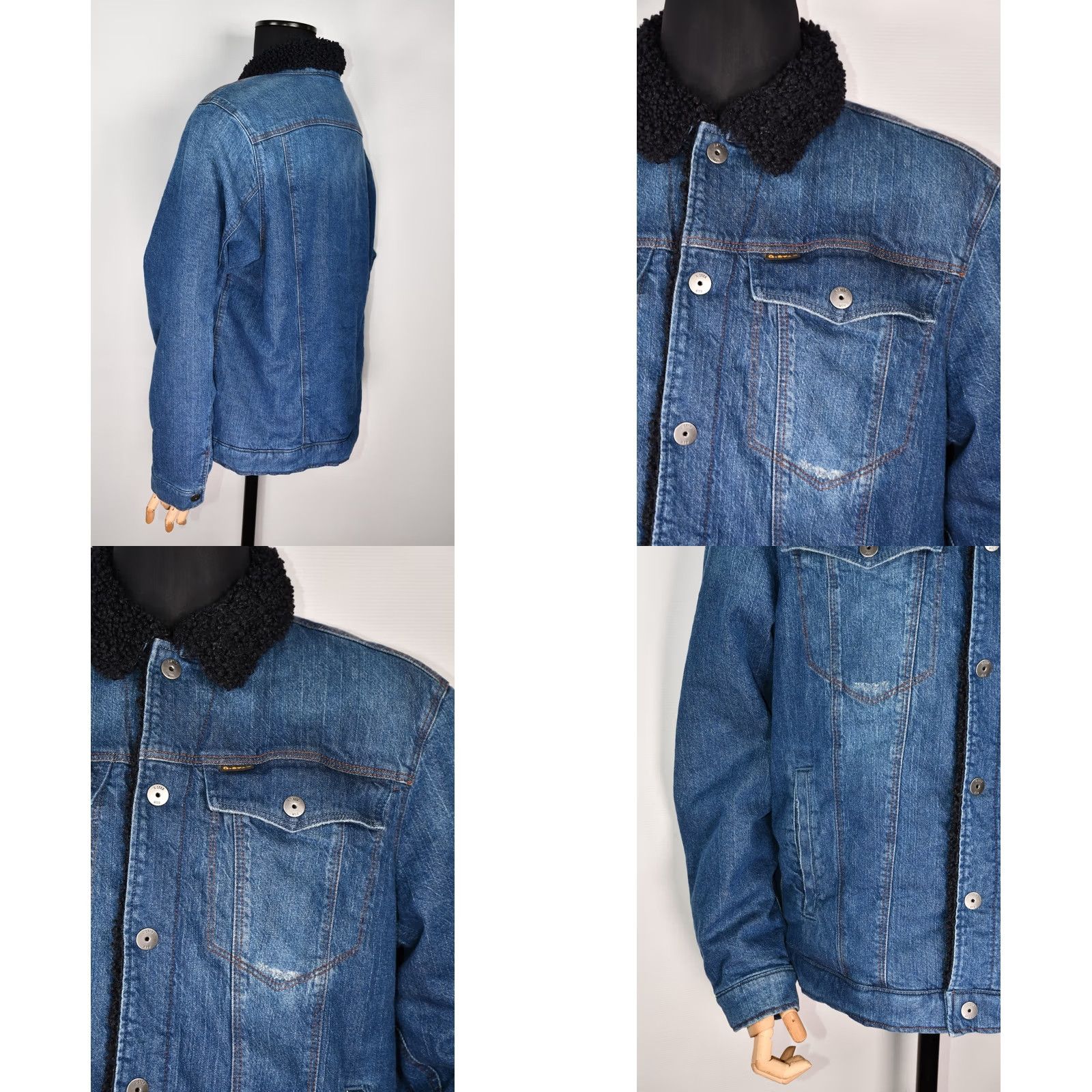 G-Star G-Star RAW 3301 Slim Sherpa Jacket Sato Stretch Denim 2XL Mens Blue Jacket Size US XXL / EU 58 / 5 - 8 Thumbnail