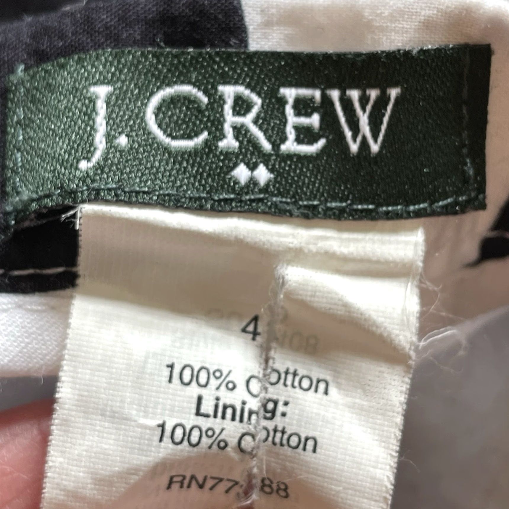 J.Crew J.CREW Black White Scroll Print Swirls Skirt Zip 100% Cotton Lined Size 4 Womens Skirt Above Knee Vintage: No Size 27" / US 4 / IT 40 - 4 Thumbnail