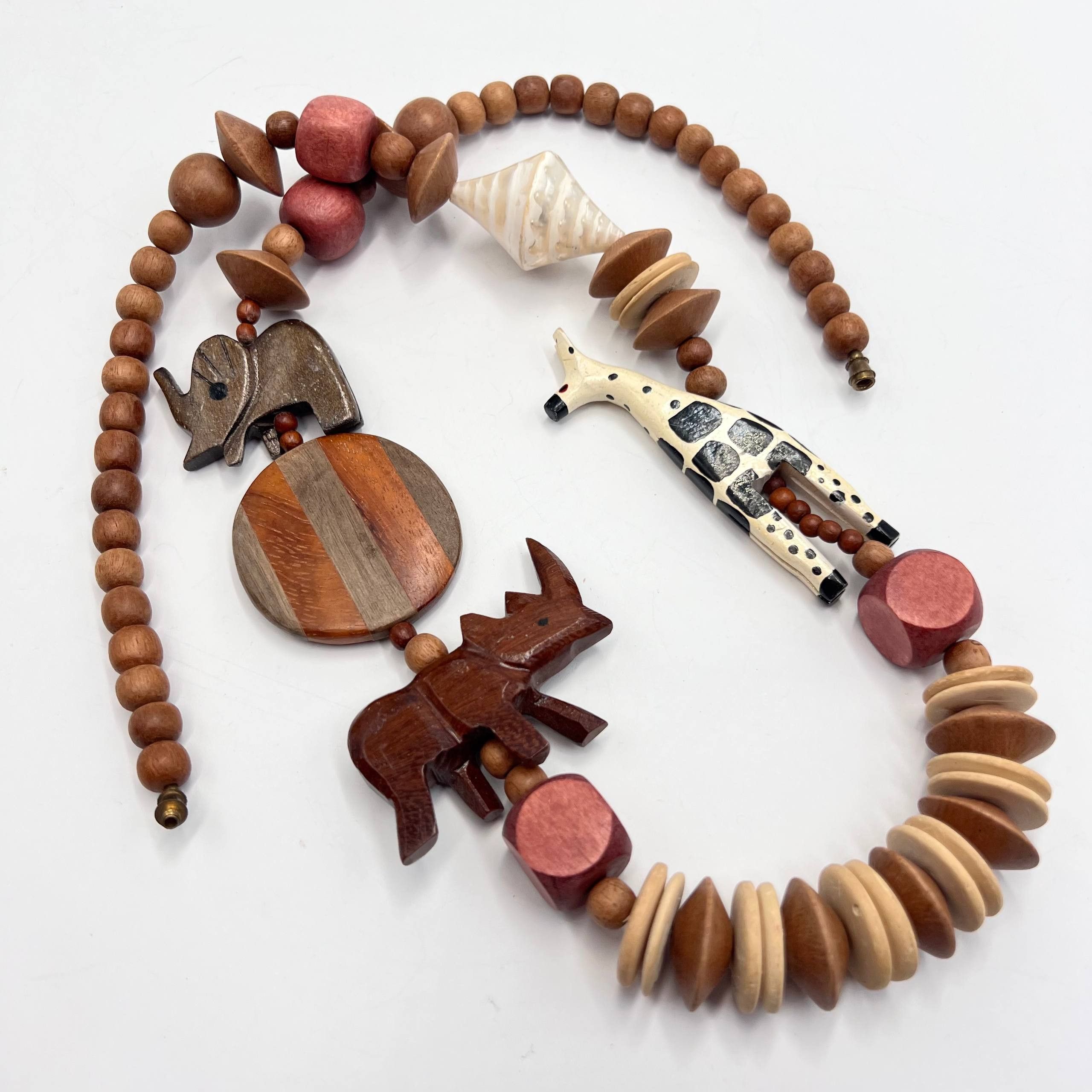 Other Handmade African Wood Beads Necklace Animals Size ONE SIZE - 4 Thumbnail