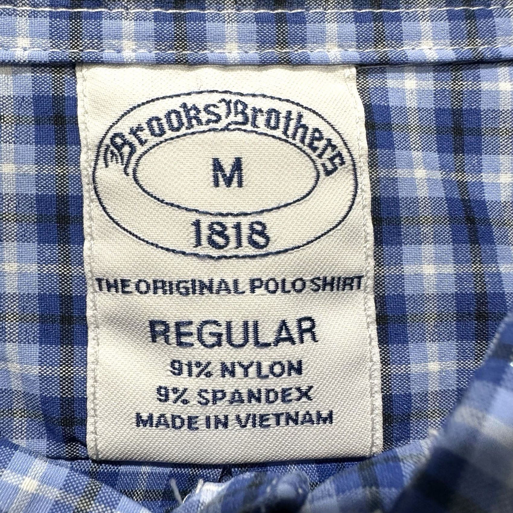 Brooks Brothers Brooks Brothers Shirt Mens M Blue Plaid The Original Polo Button Down Nylon EUC Size US M / EU 48-50 / 2 - 4 Thumbnail