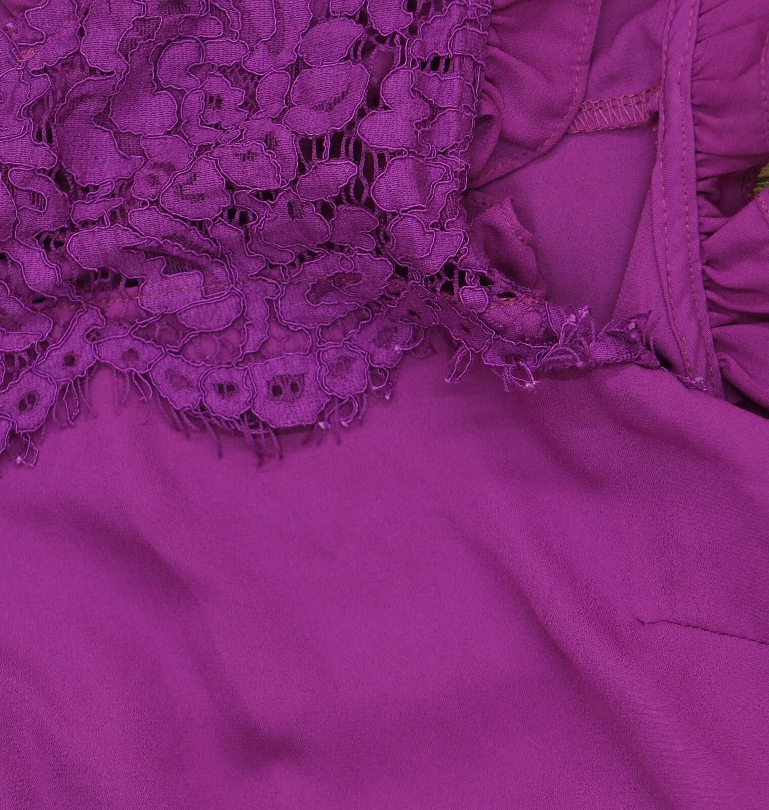 Other City Chic Sleeveless Ruffle Lace Front Blouse Top Purple 12w Size XL / US 12-14 / IT 48-50 - 5 Thumbnail