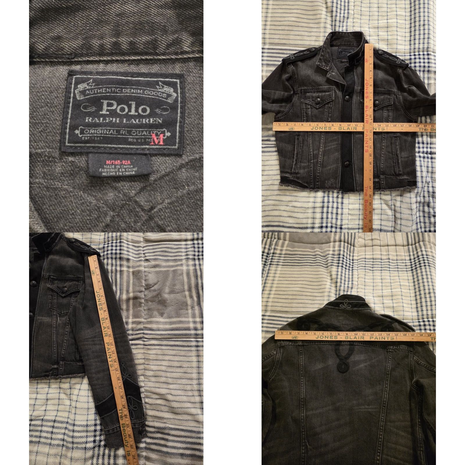 Polo Ralph Lauren Polo Ralph Lauren Women's Cropped Black Denim Military Style Jacket Size Medium Size M / US 6-8 / IT 42-44 - 8 Thumbnail
