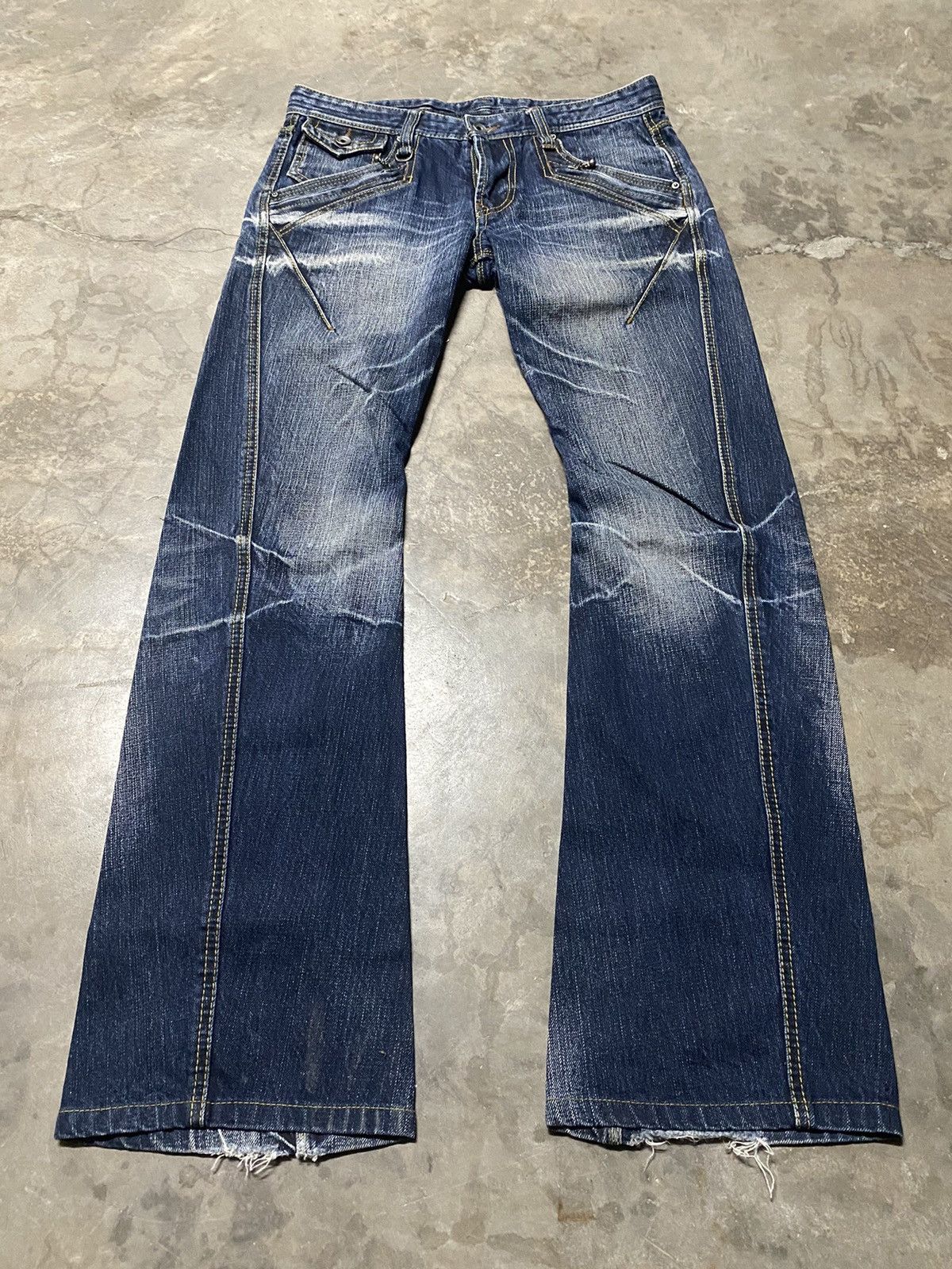 Nicole Club × PPFM Flare Jeans Nicole Club for Men Curve Leg Faded Out Size US 32 / EU 48 - 4 Thumbnail